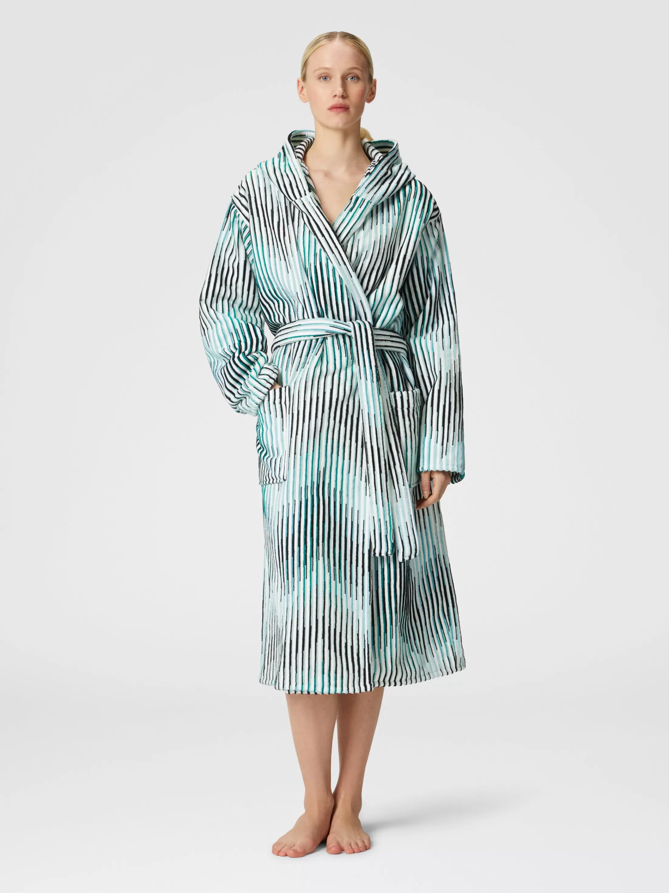 Discount Arpeggio bathrobe in slub cotton terry Bath | Bathrobes