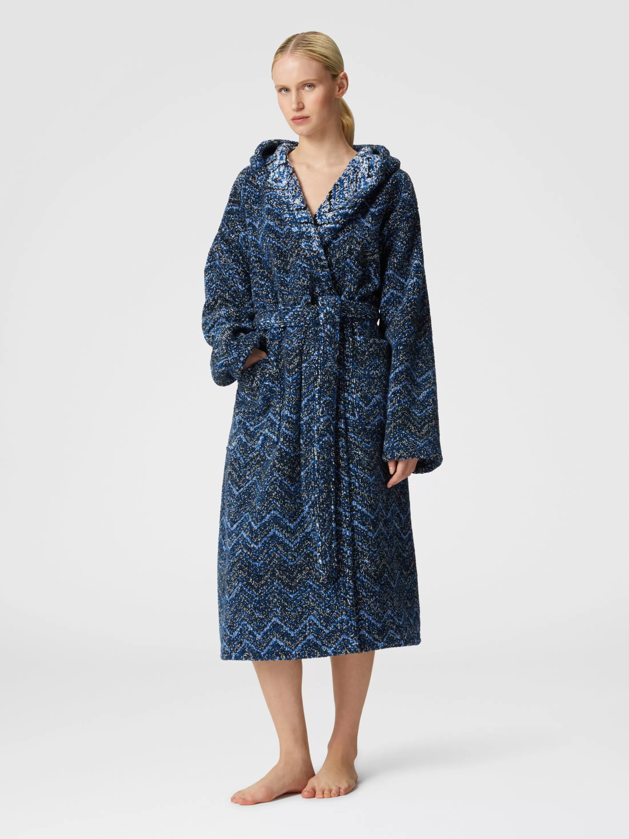 Clearance Azul cotton terry chevron bathrobe Bath | Bathrobes