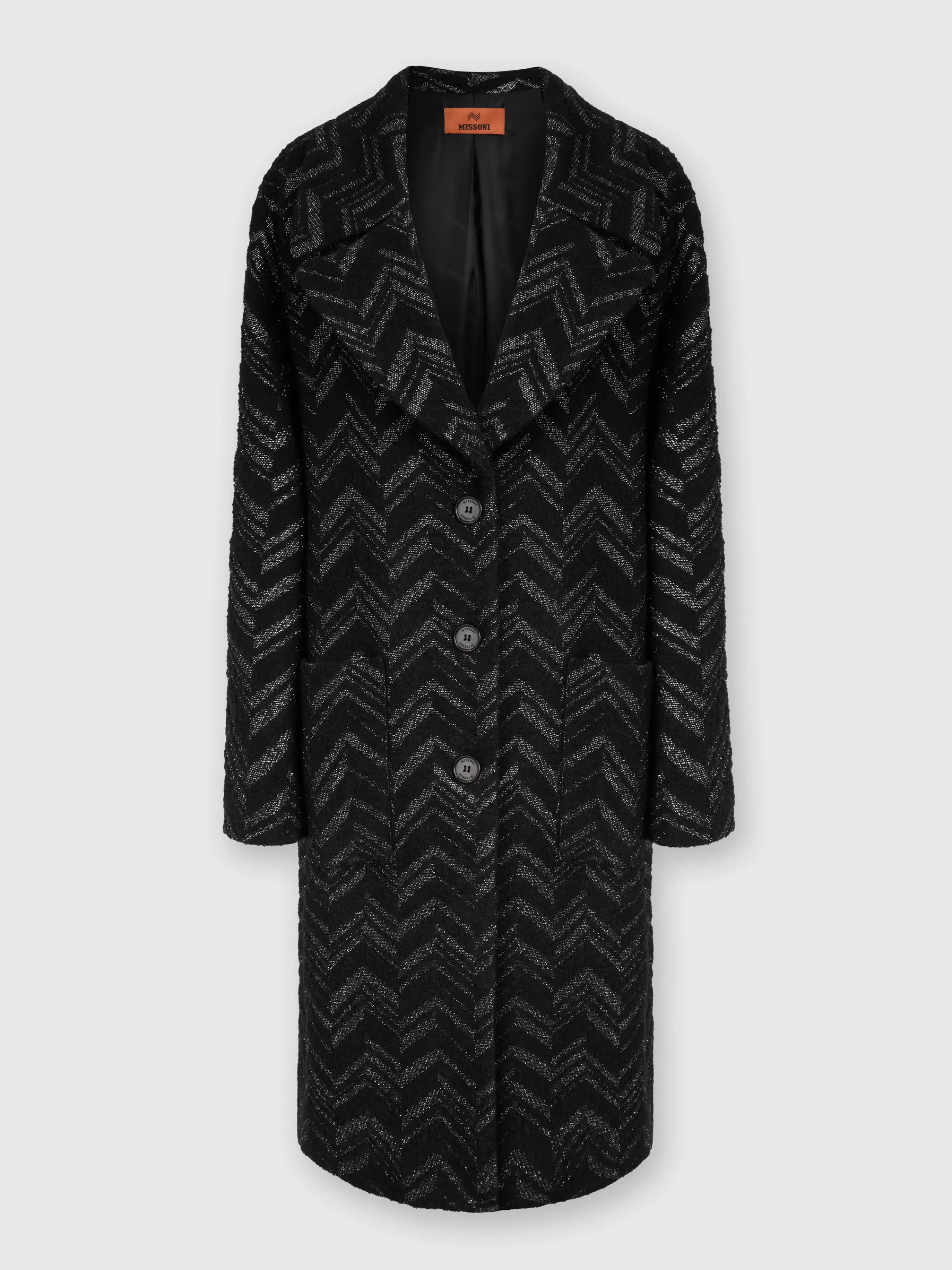 Cheap Bouclé knit coat with lamé chevron Coats & Jackets