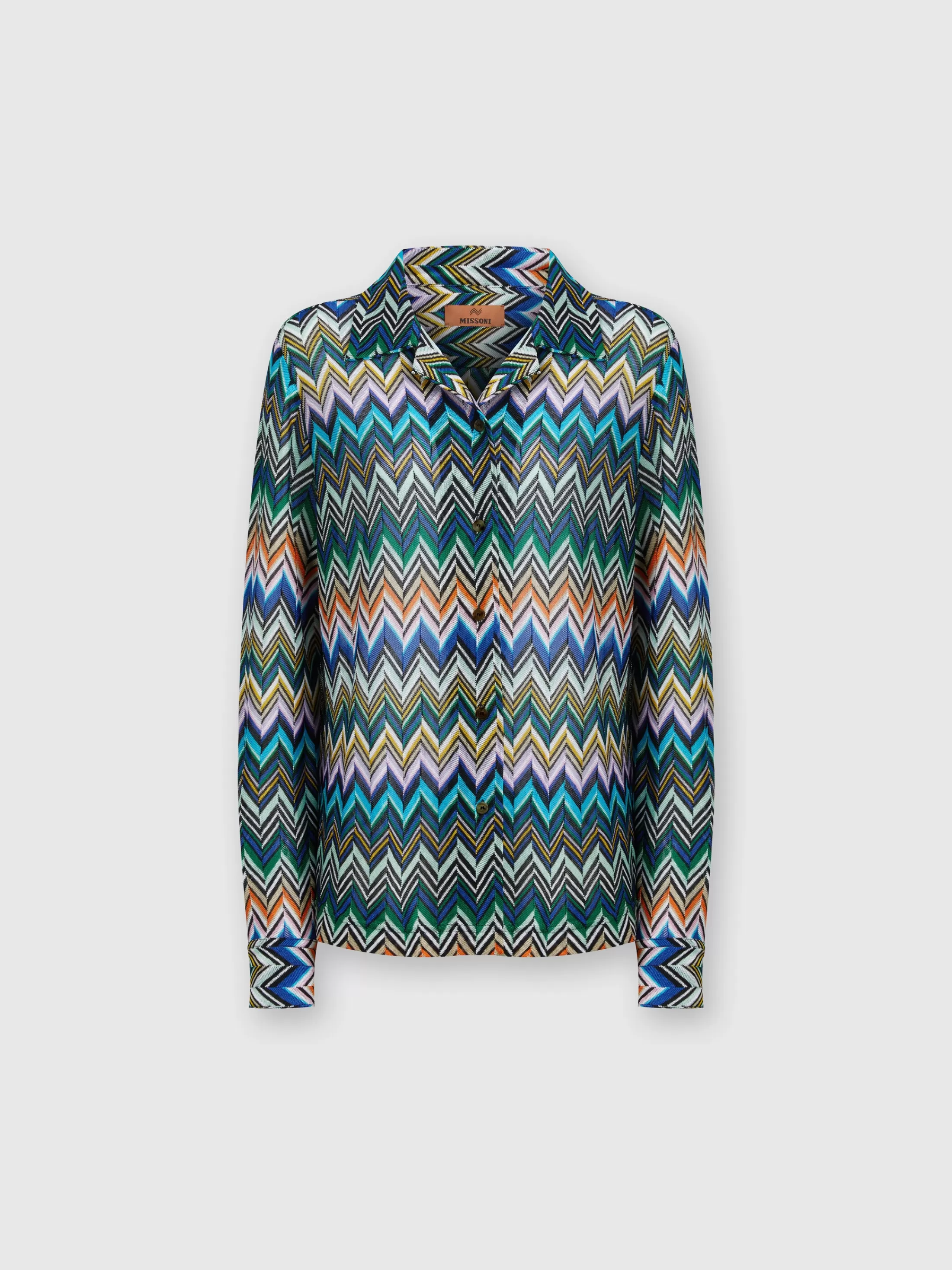 Discount Bowling-cut shirt in zig zag viscose Blouses & Shirts