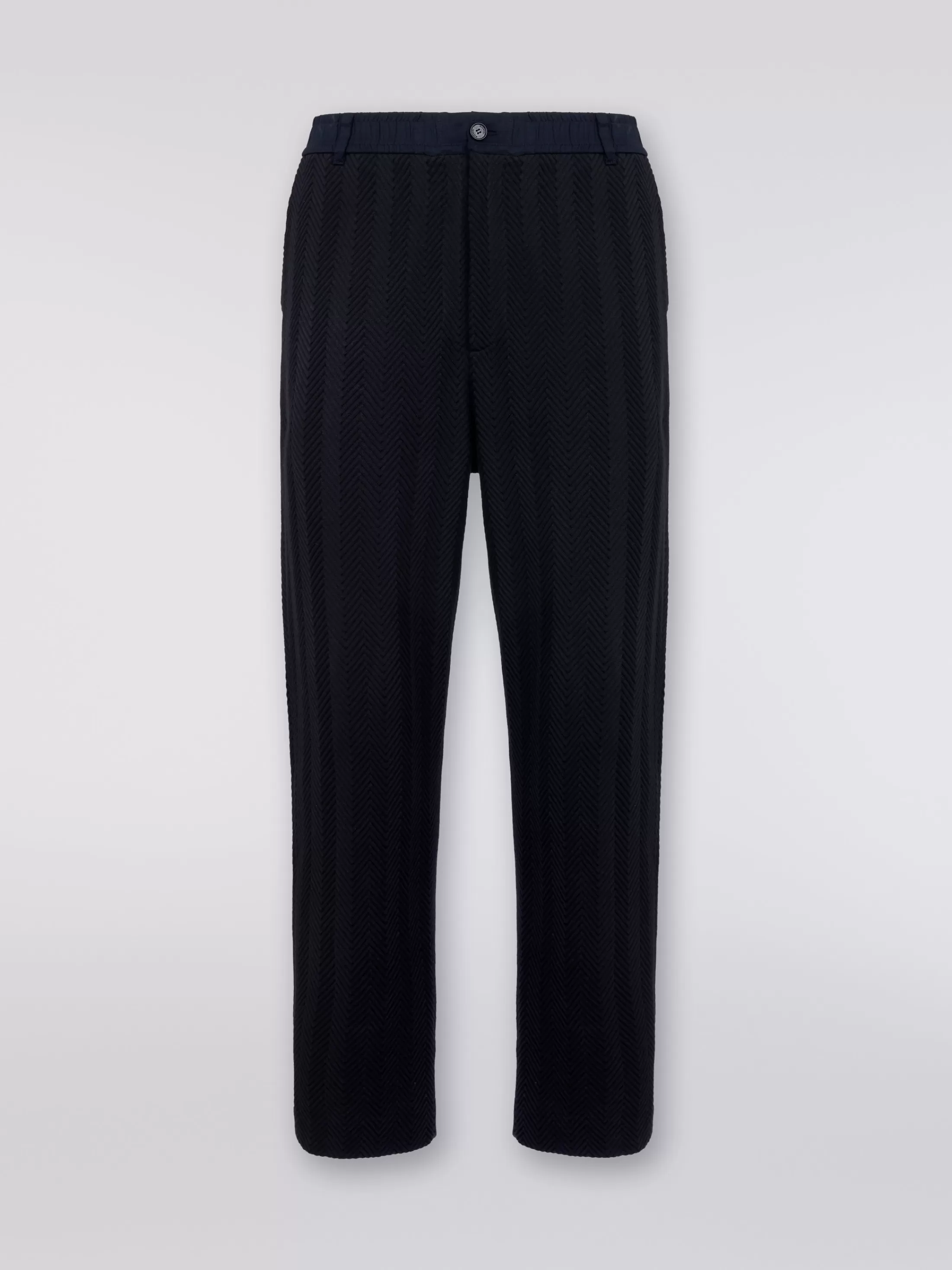 Cheap Classic cotton and viscose zigzag trousers Trousers