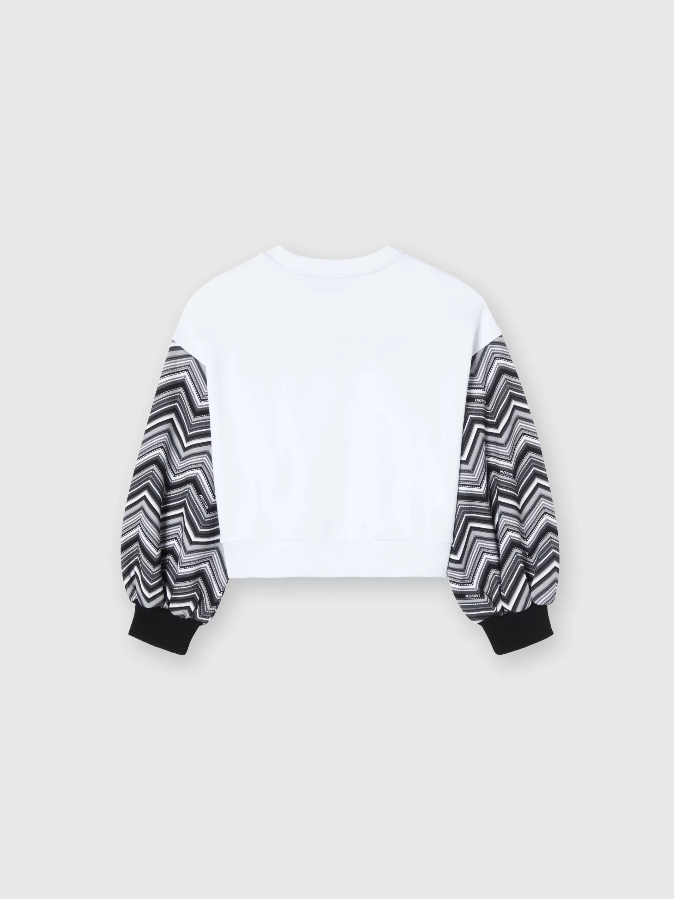 Best Sale Cotton crewneck sweatshirt with zigzag sleeves and logo Kids Clothing