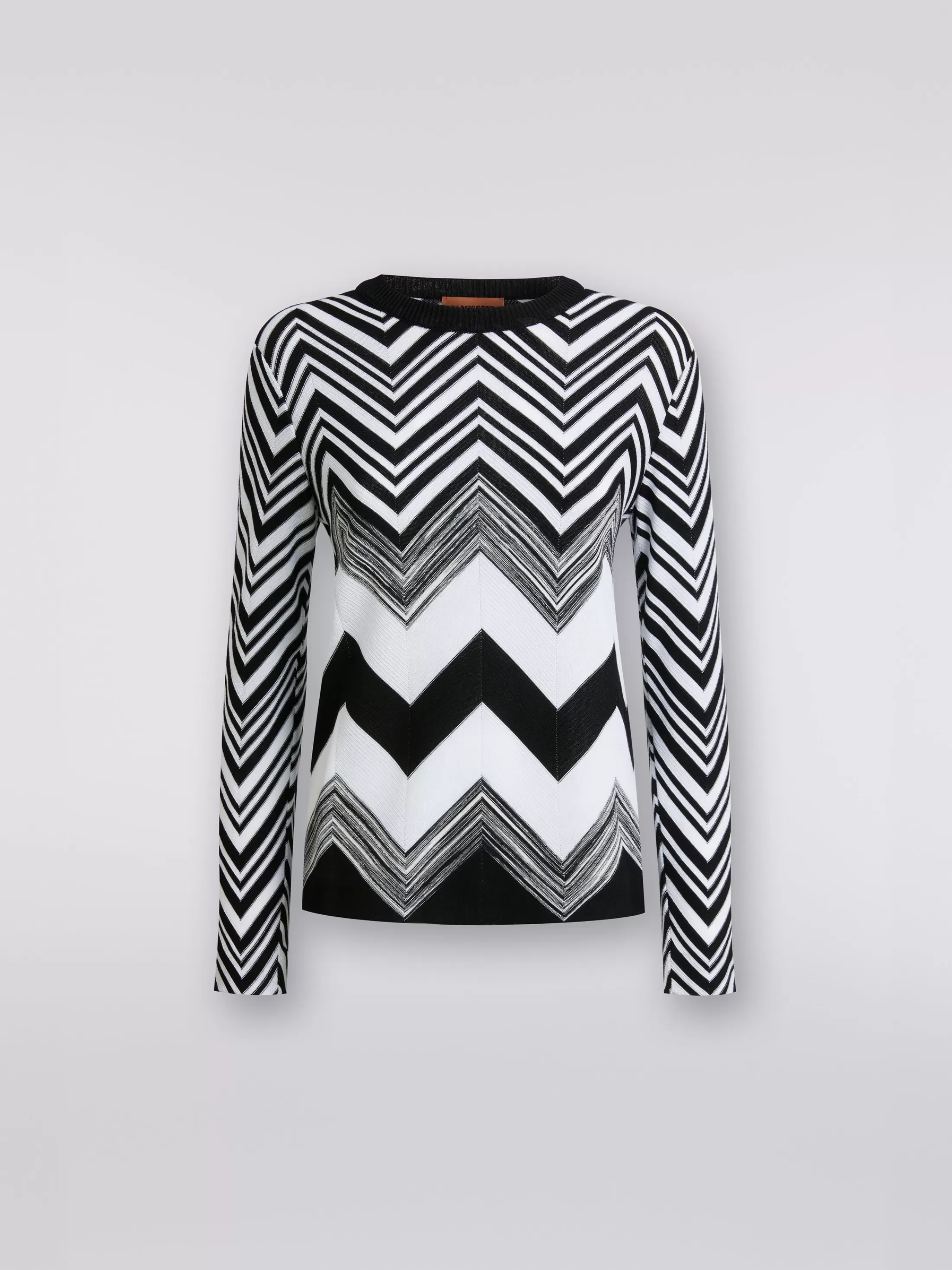 Flash Sale Crew-neck sweater in zigzag cotton blend Knitwear