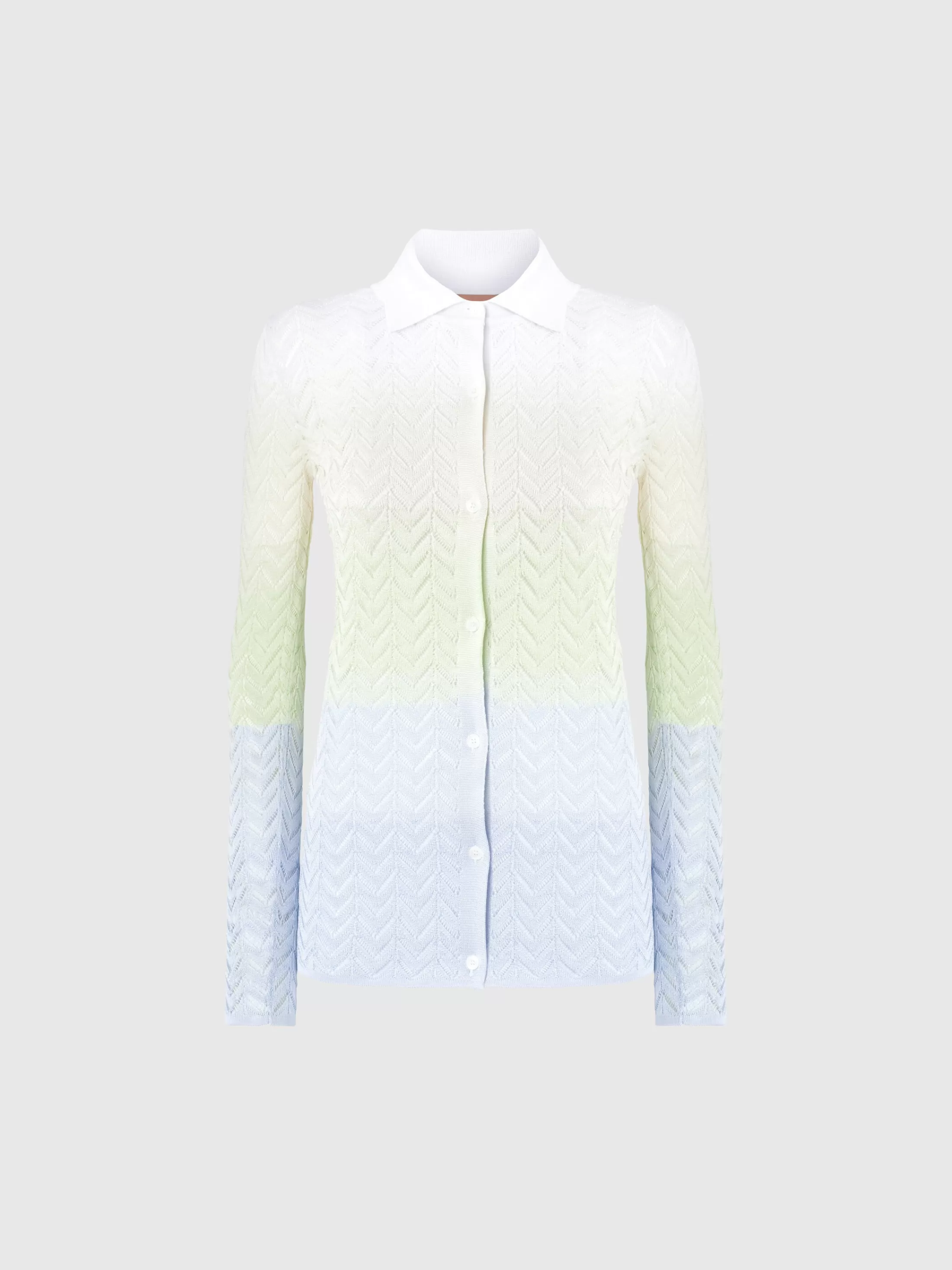 Shop Gradient chevron viscose knit shirt Blouses & Shirts