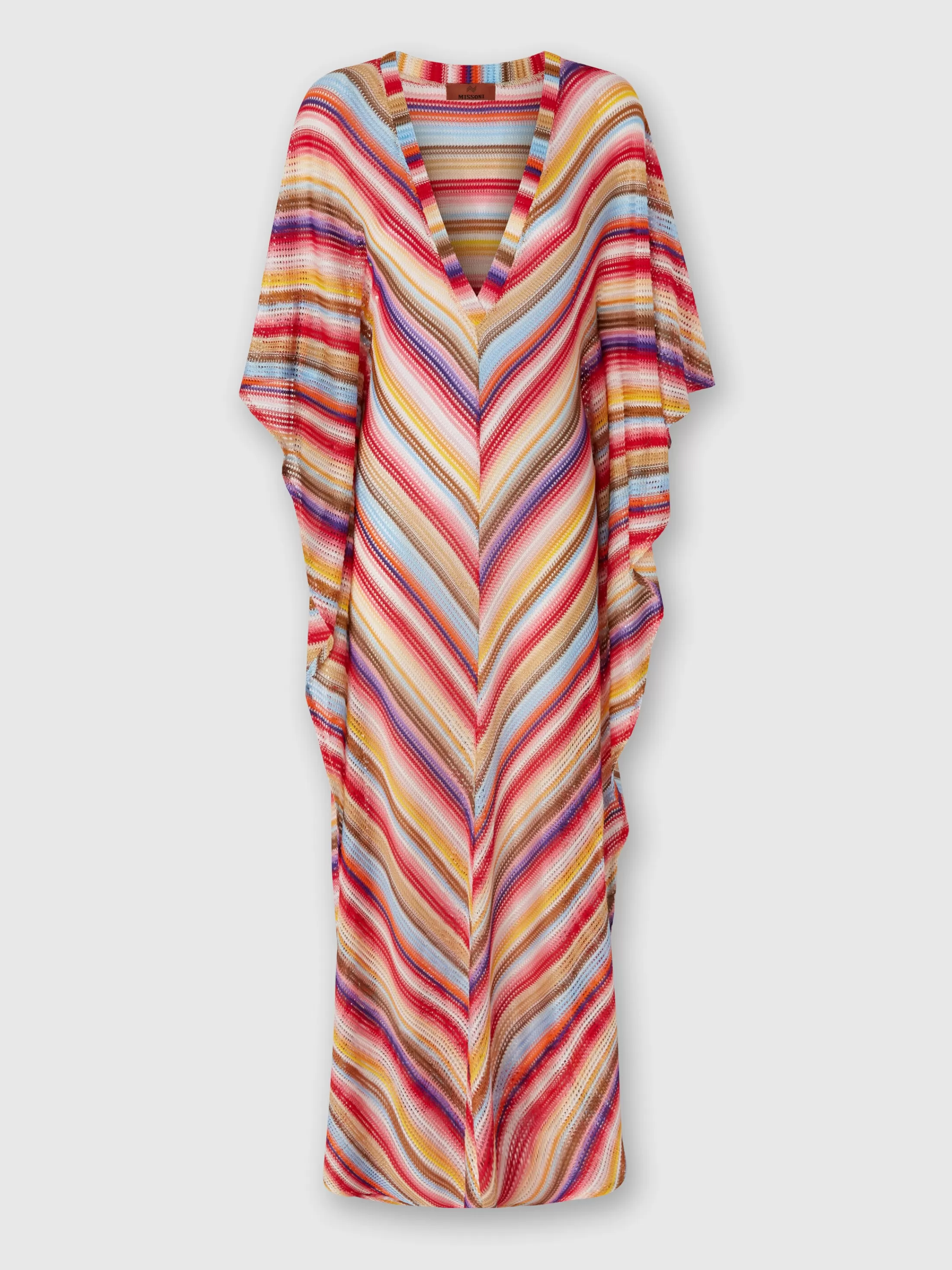 Best Long cover up kaftan in striped crochet Beachwear | Beachwear