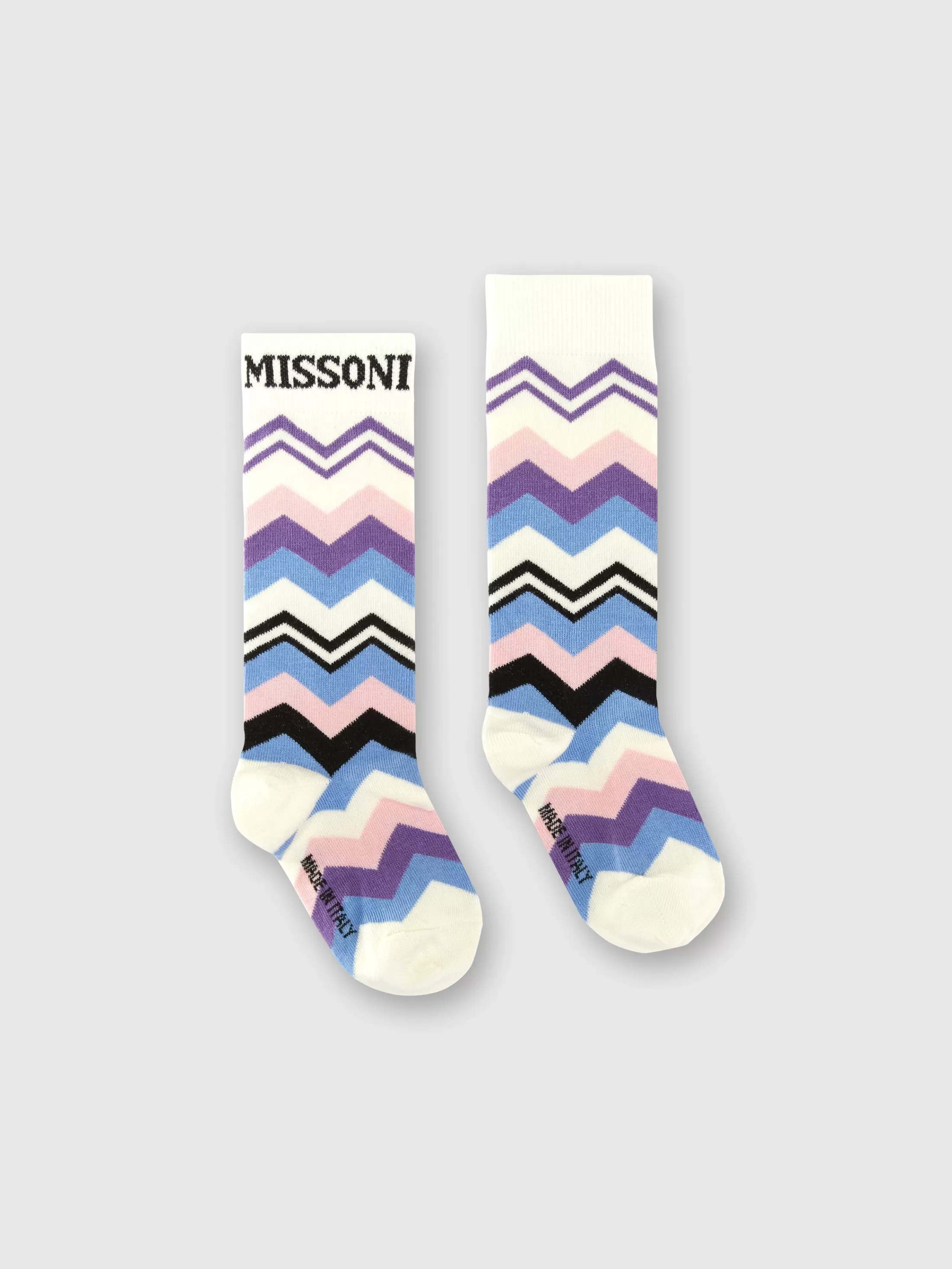 Best Sale Long socks in zig zag cotton blend with logo Kids Accessories