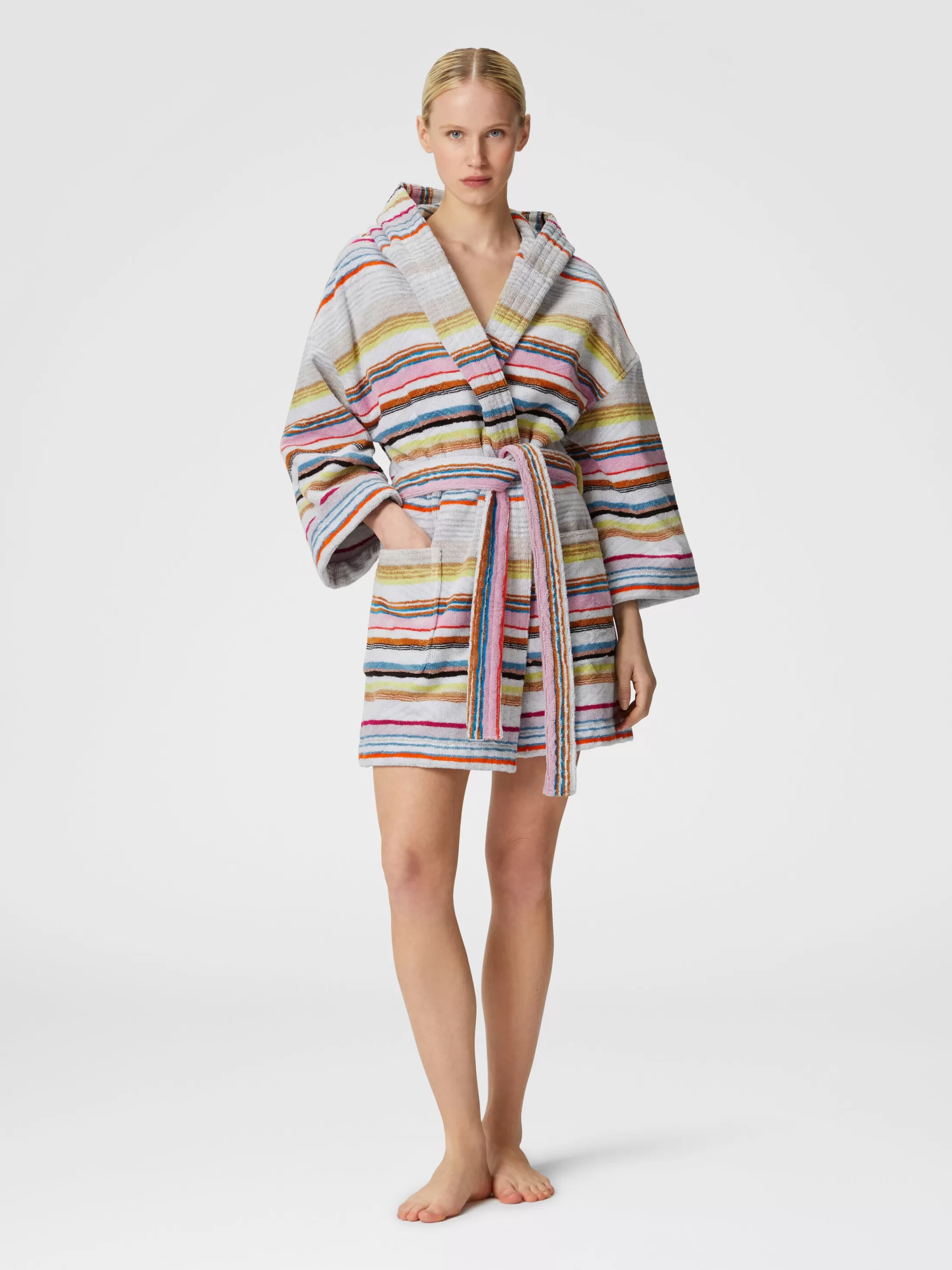 Flash Sale Moonshadow short cotton terry bathrobe with lurex Bath | Bathrobes