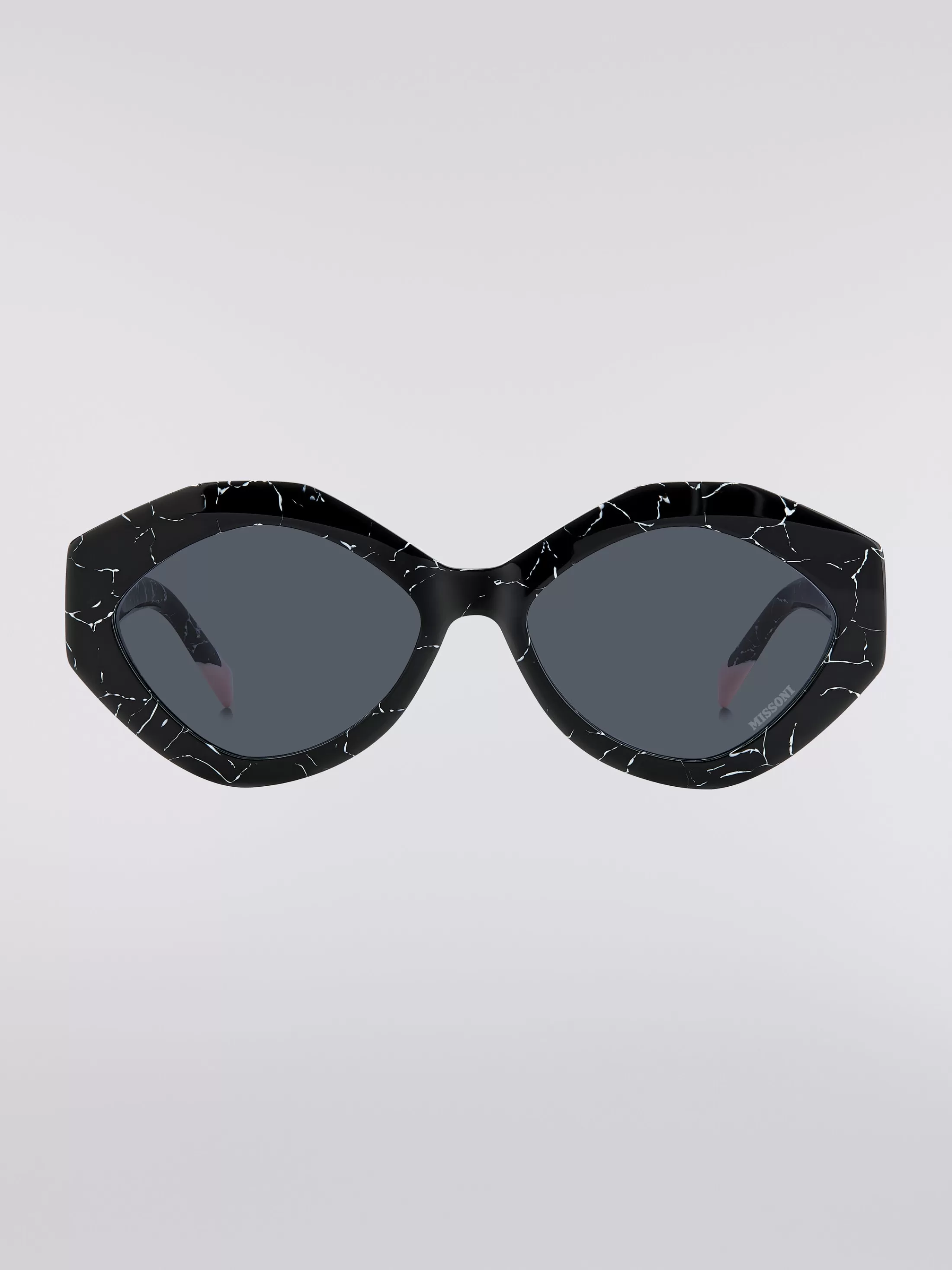 Outlet Oval-shaped sunglasses with metal logo application Sunglasses