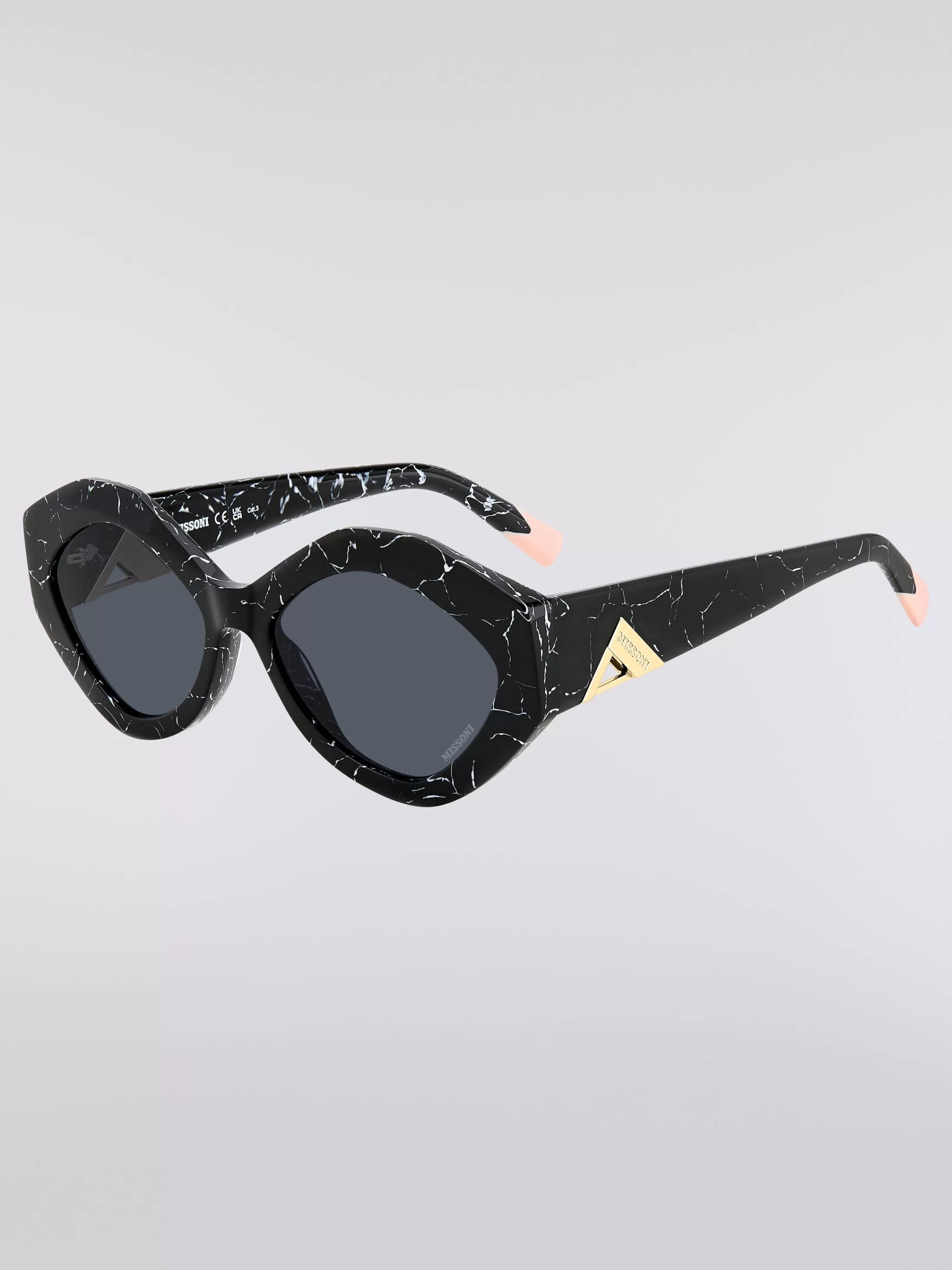 Outlet Oval-shaped sunglasses with metal logo application Sunglasses