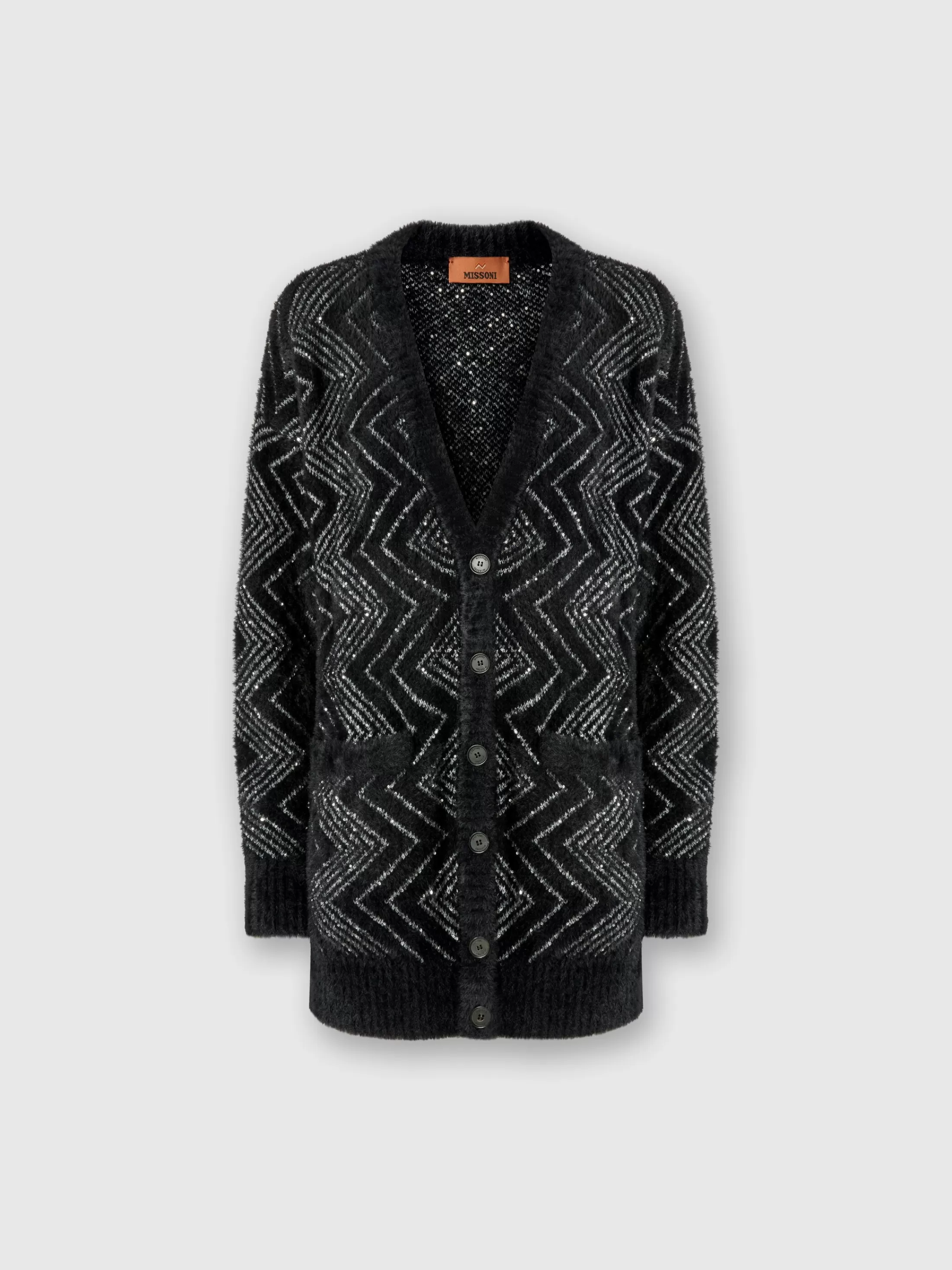 Best Sale Oversized zig zag cardigan with sequins Knitwear