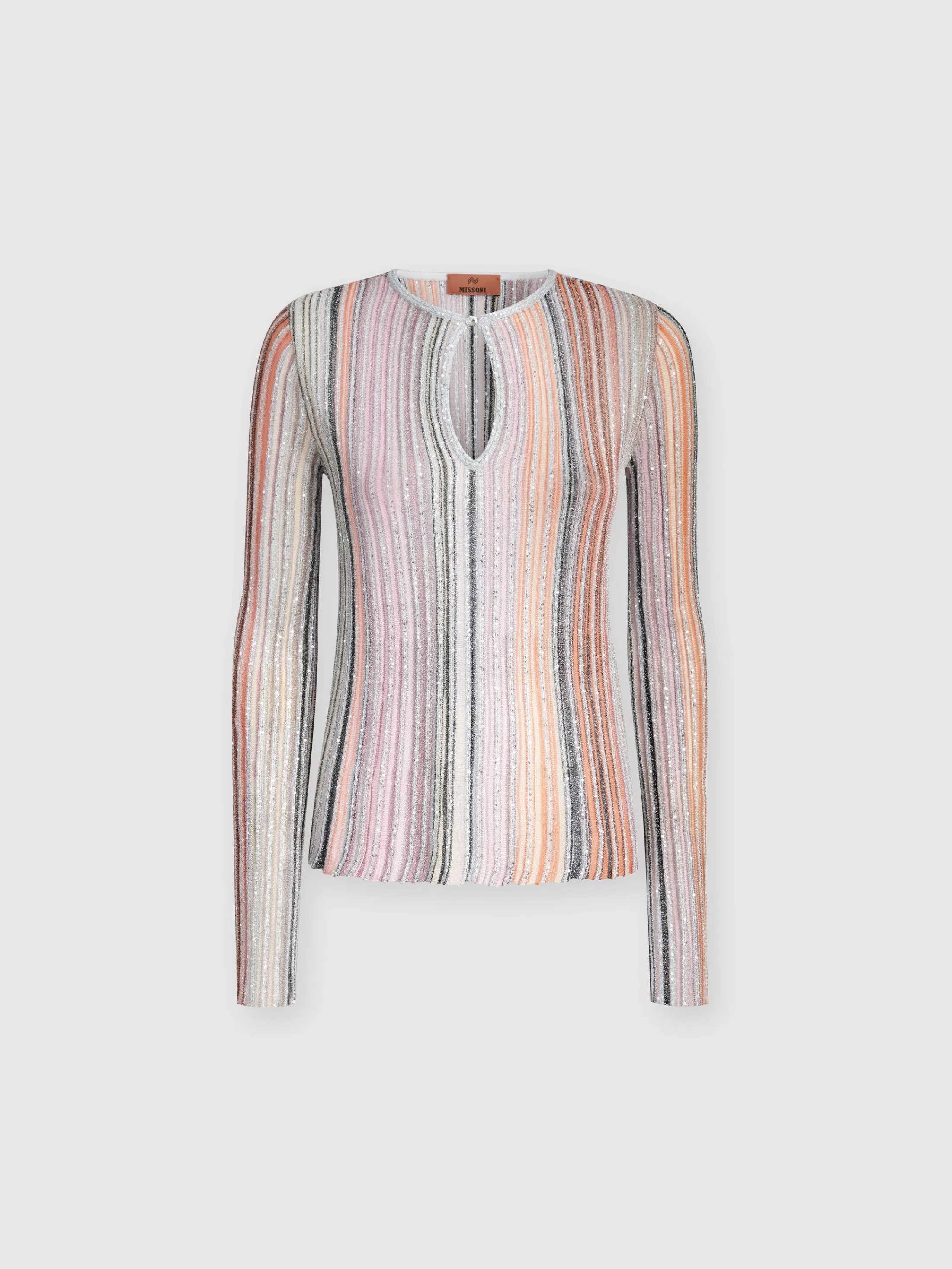 Cheap Partialized ribbed sweater with sequins T-Shirts And Tops