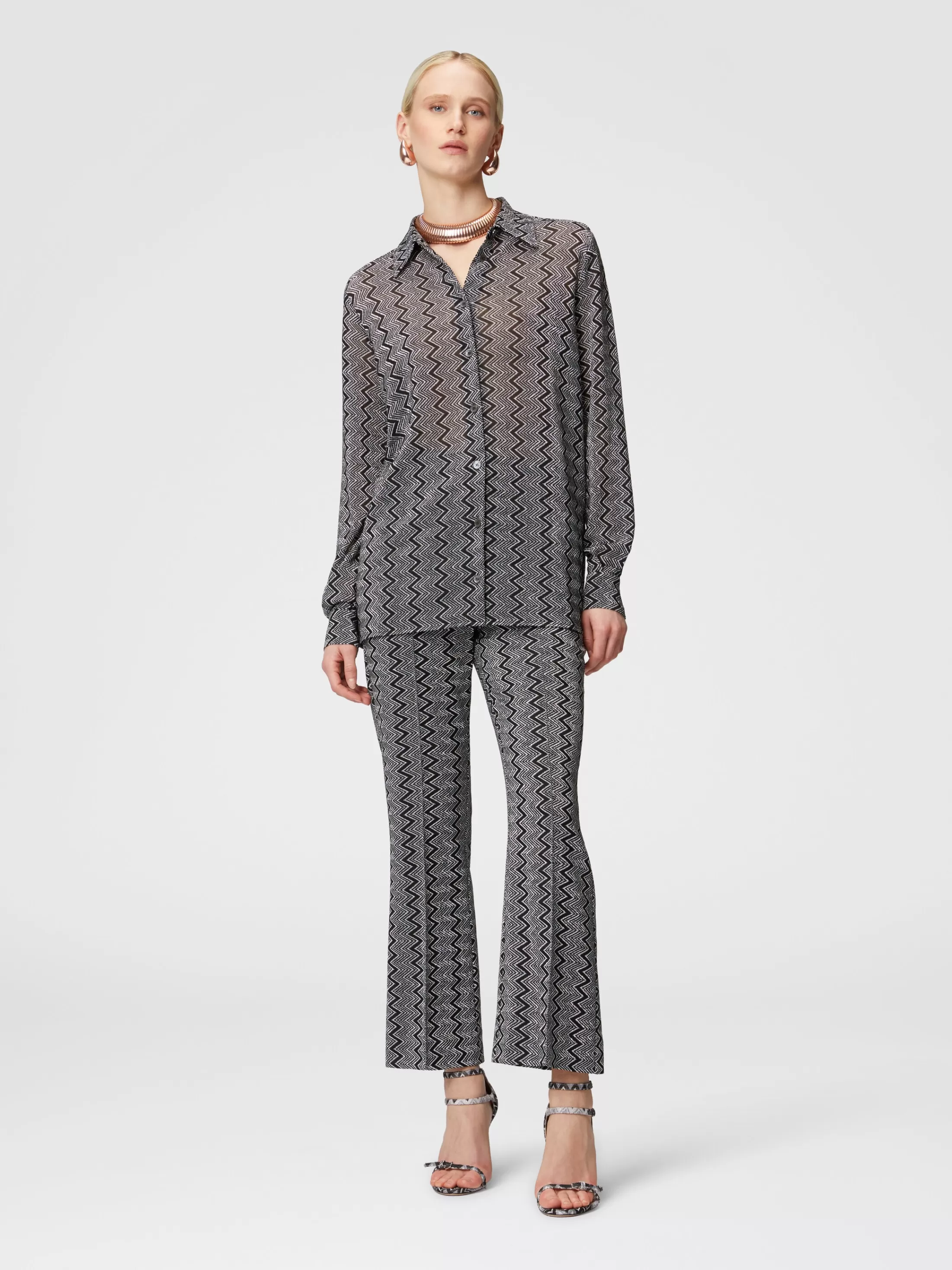 Sale Shirt with zig zag lamé pattern Blouses & Shirts