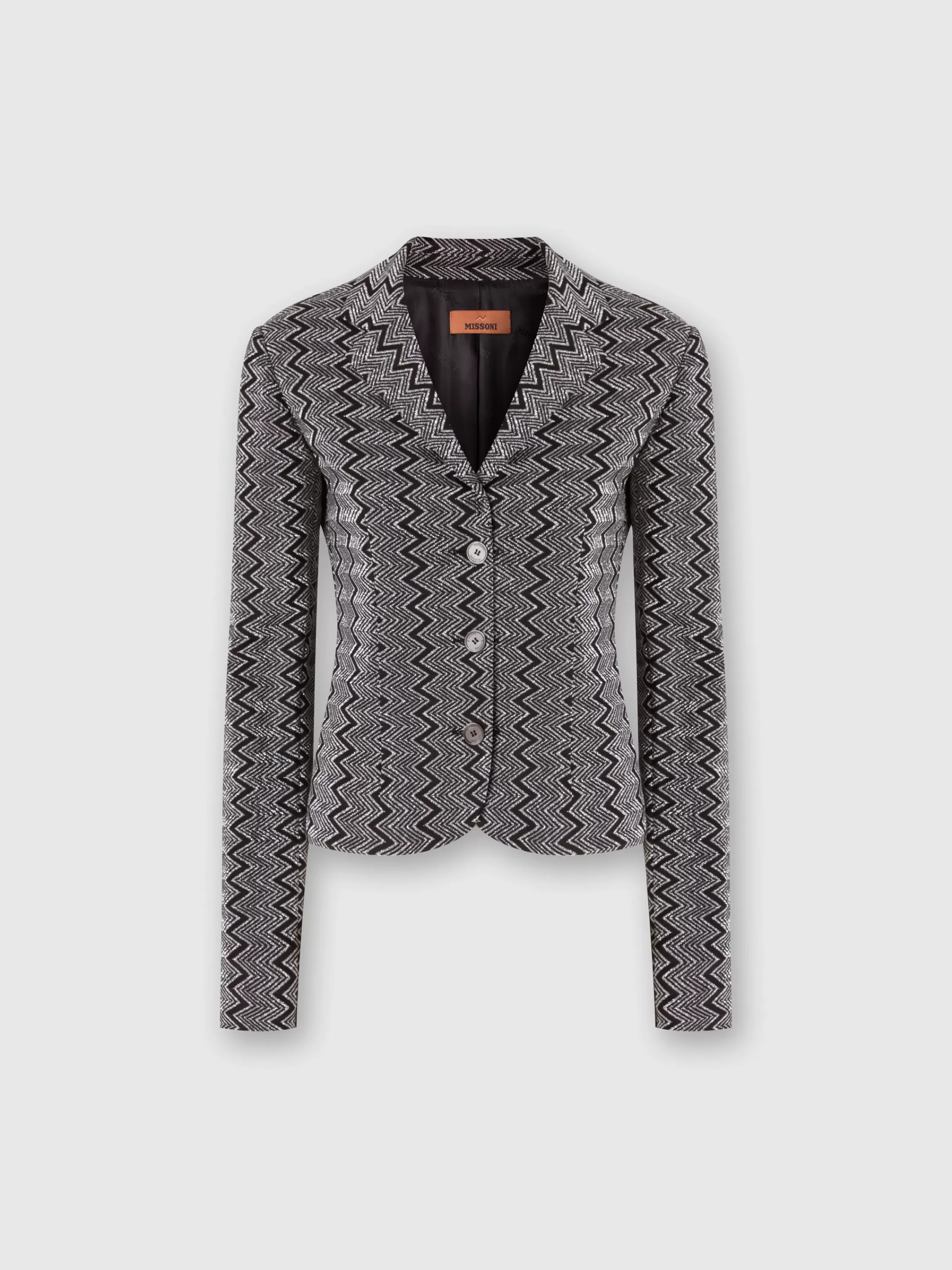 Best Sale Short blazer in zig zag lamé viscose blend Coats & Jackets