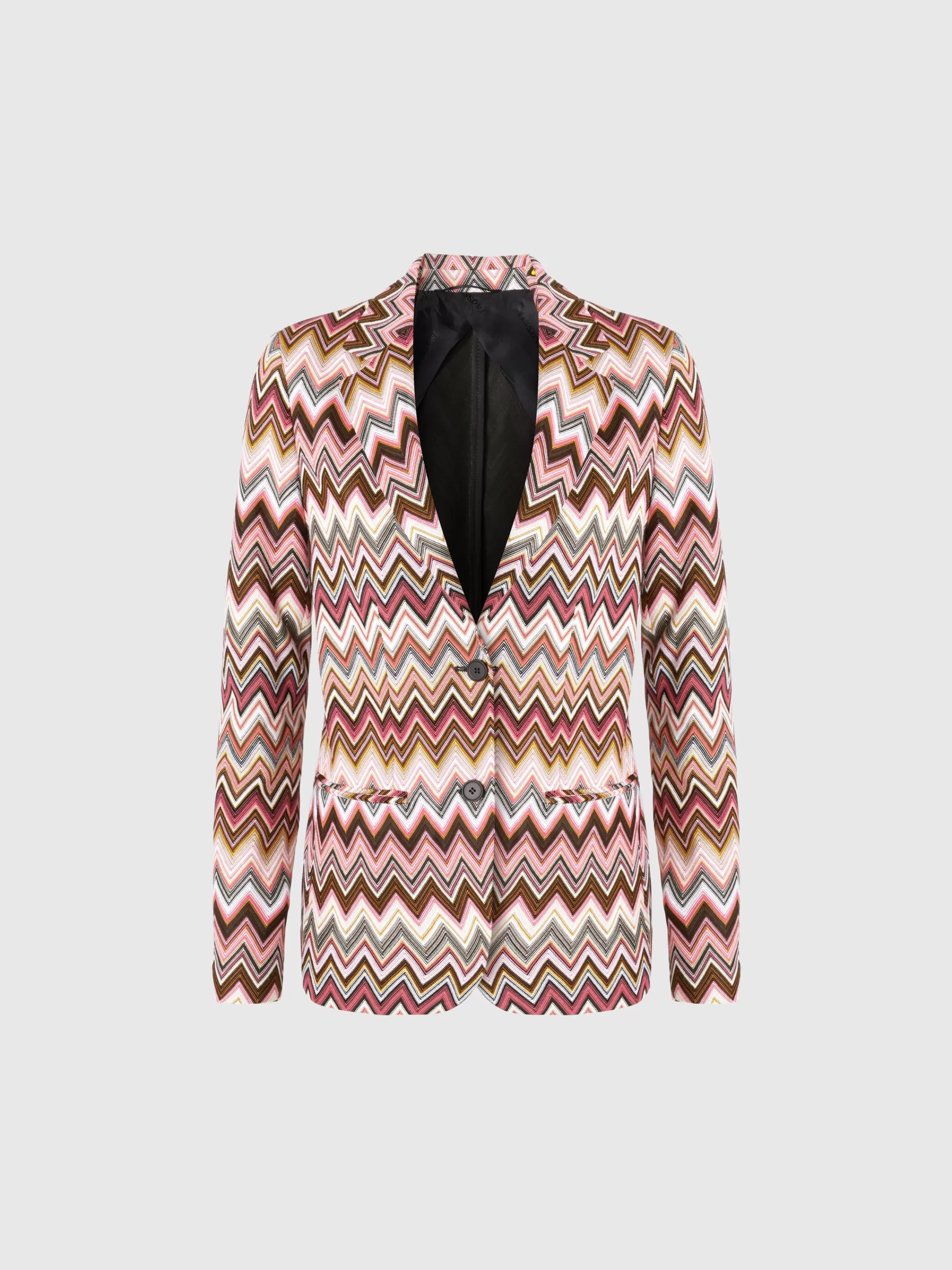 Outlet Single-breasted blazer in cotton and zigzag viscose Coats & Jackets