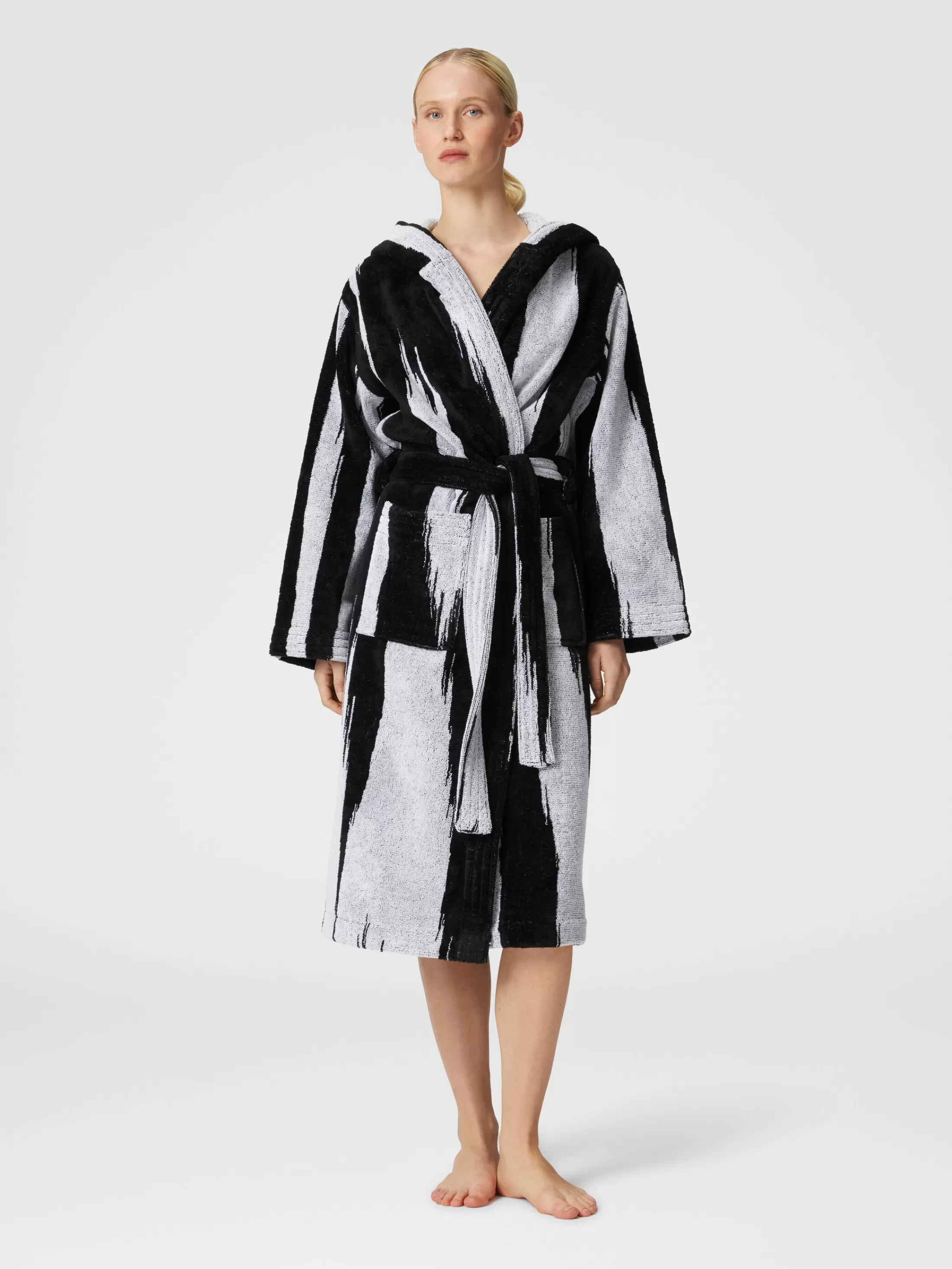 Fashion Skunk bathrobe in slub cotton terry Bath | Bathrobes