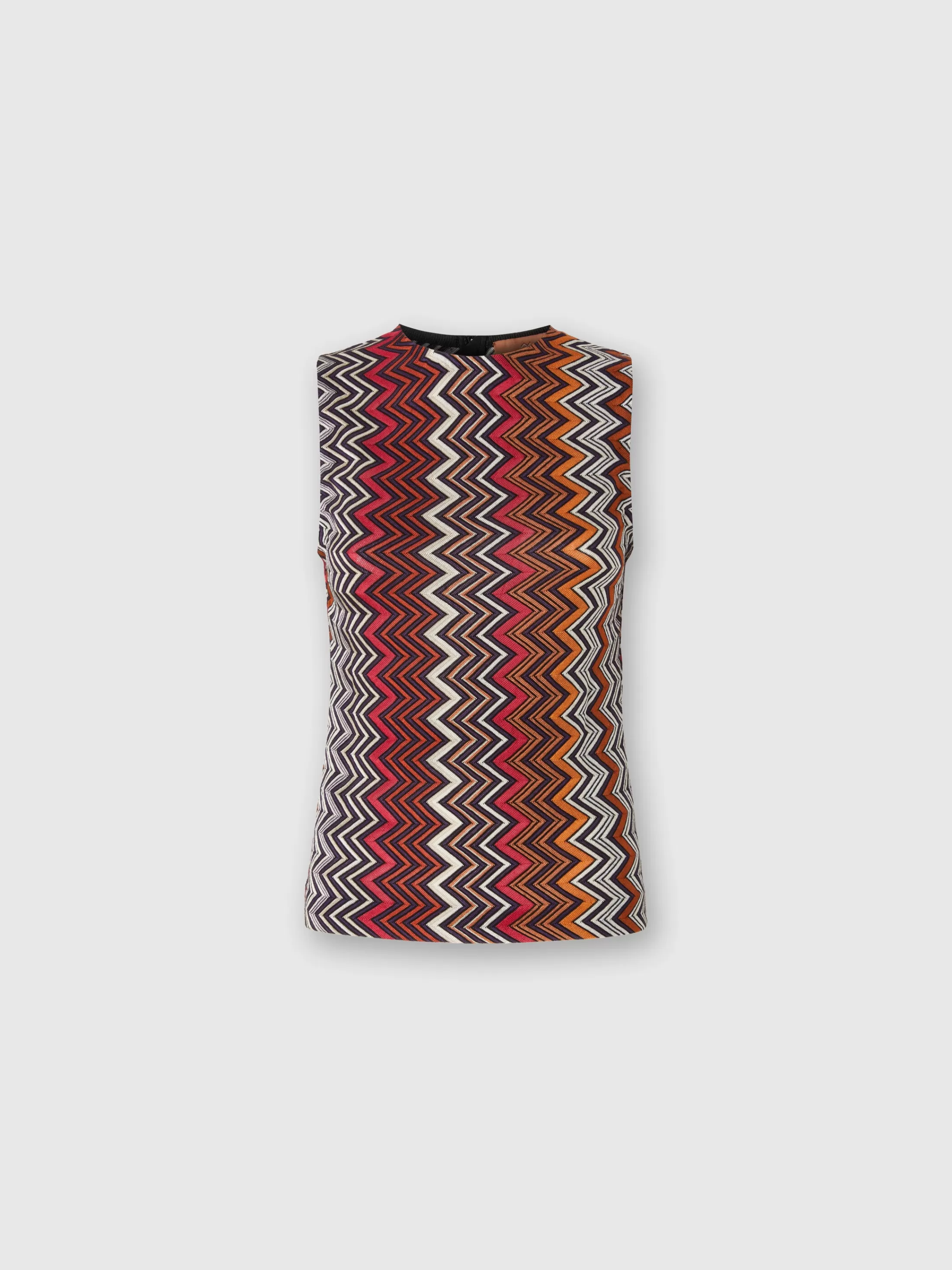 Cheap Sleeveless top in wool and zigzag viscose T-Shirts And Tops