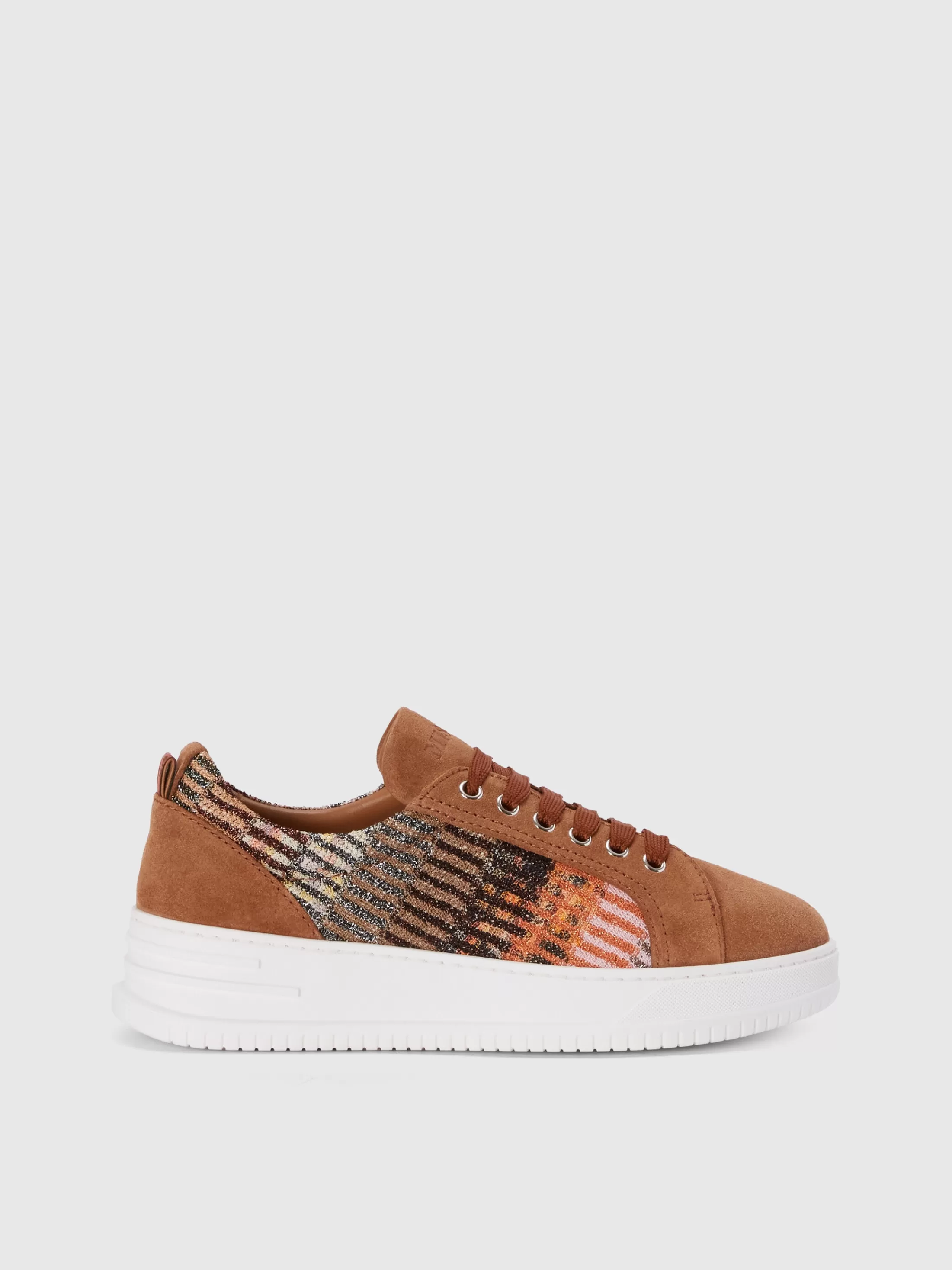 Online Suede sneakers with lamé fabric insert Shoes