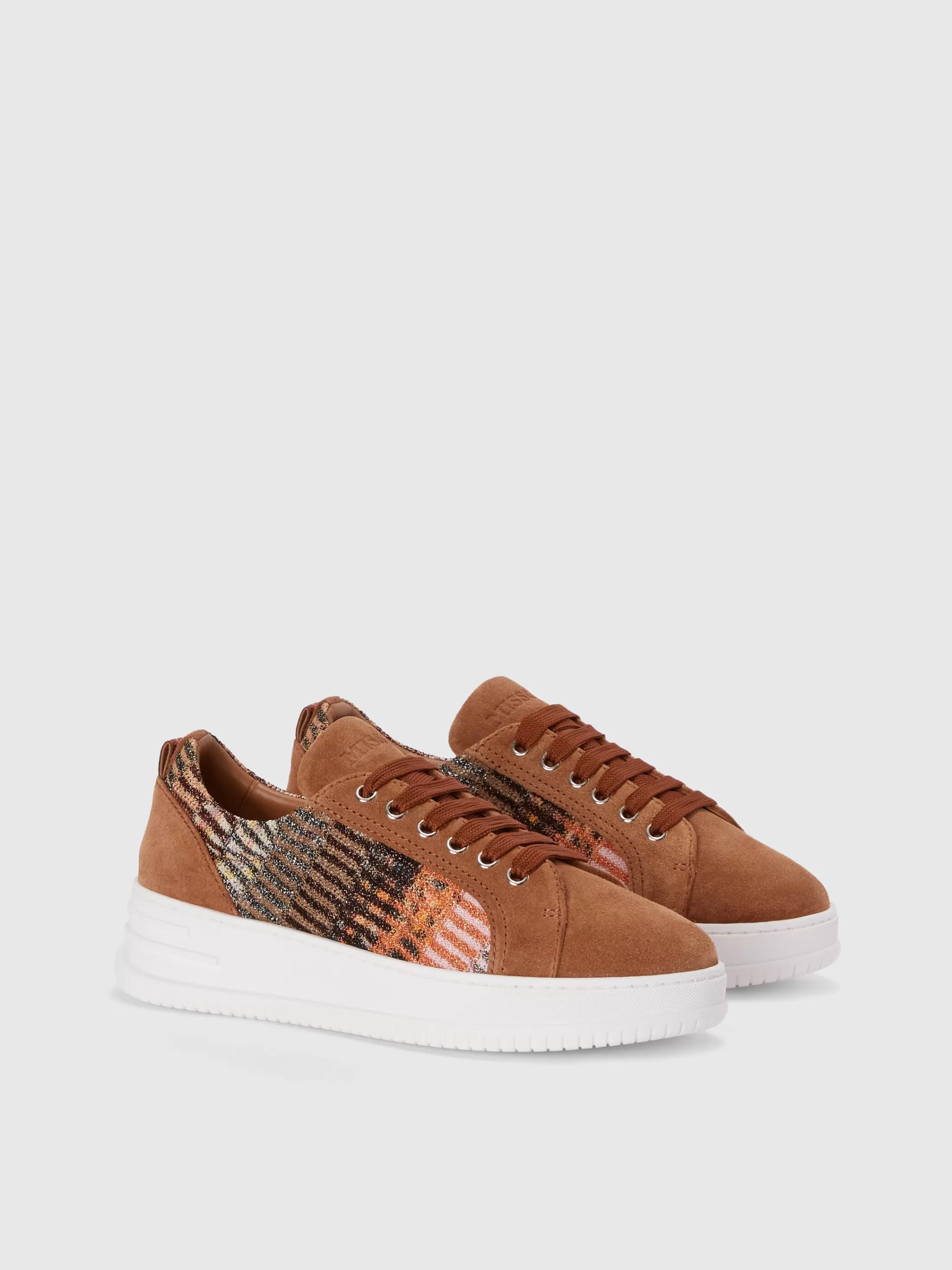 Online Suede sneakers with lamé fabric insert Shoes