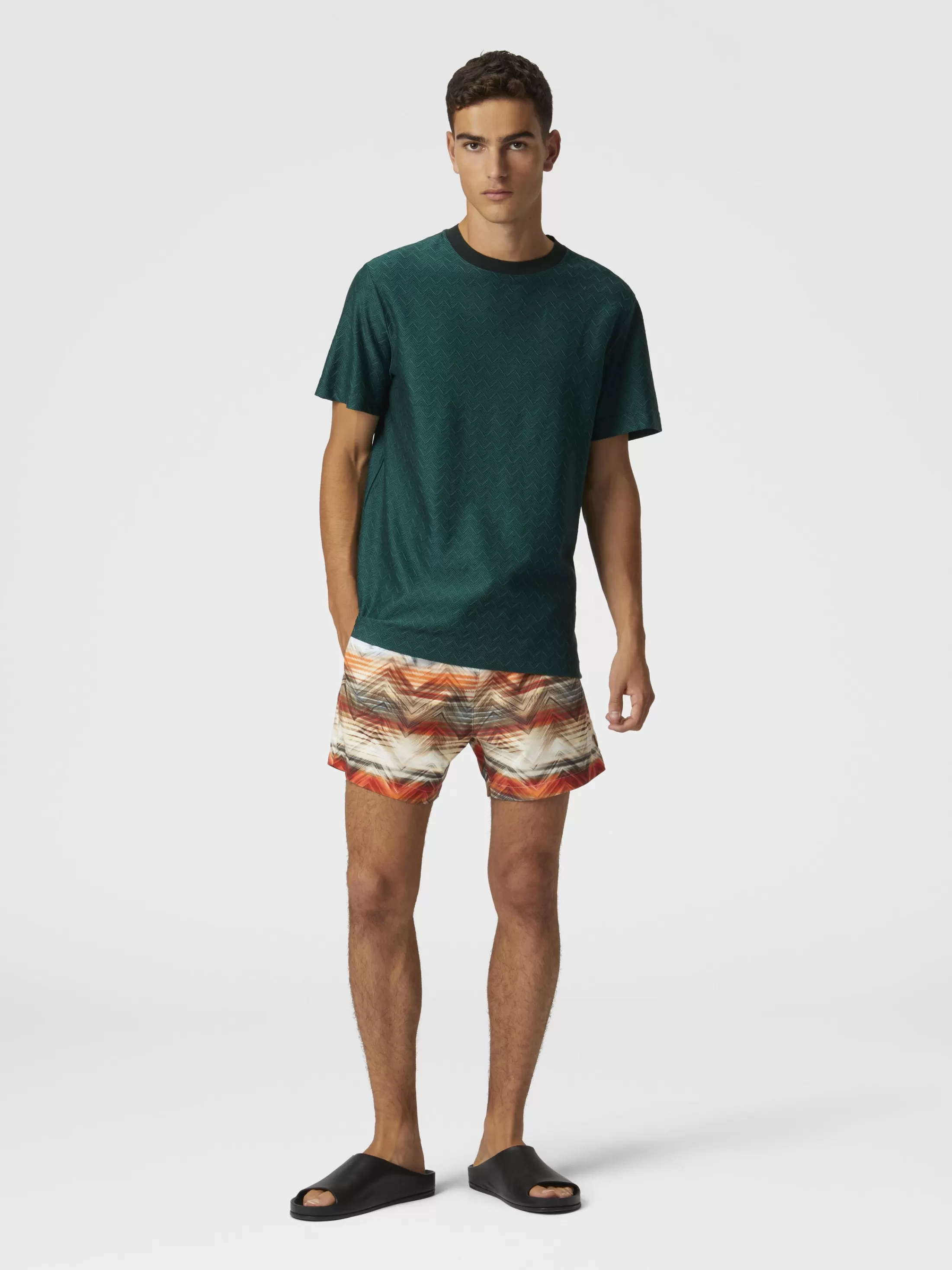 Outlet Swim shorts with macro zig zag dégradé print Beachwear | Swimming Trunks