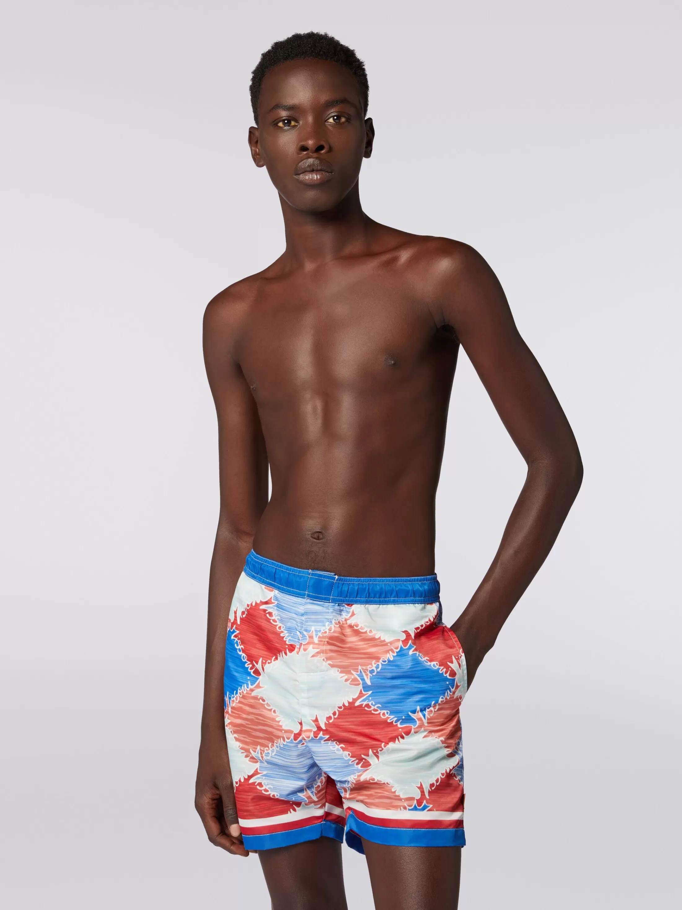 New Swimming trunks in slub nylon with logo print Beachwear | Swimming Trunks