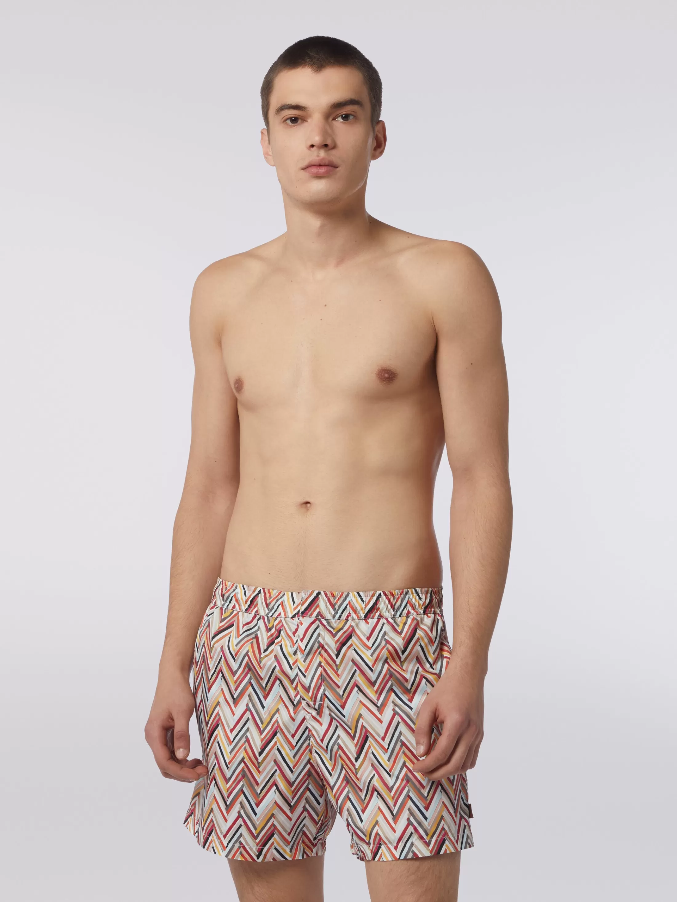 Sale Swimming trunks with brushstroke effect zigzag print Beachwear | Swimming Trunks