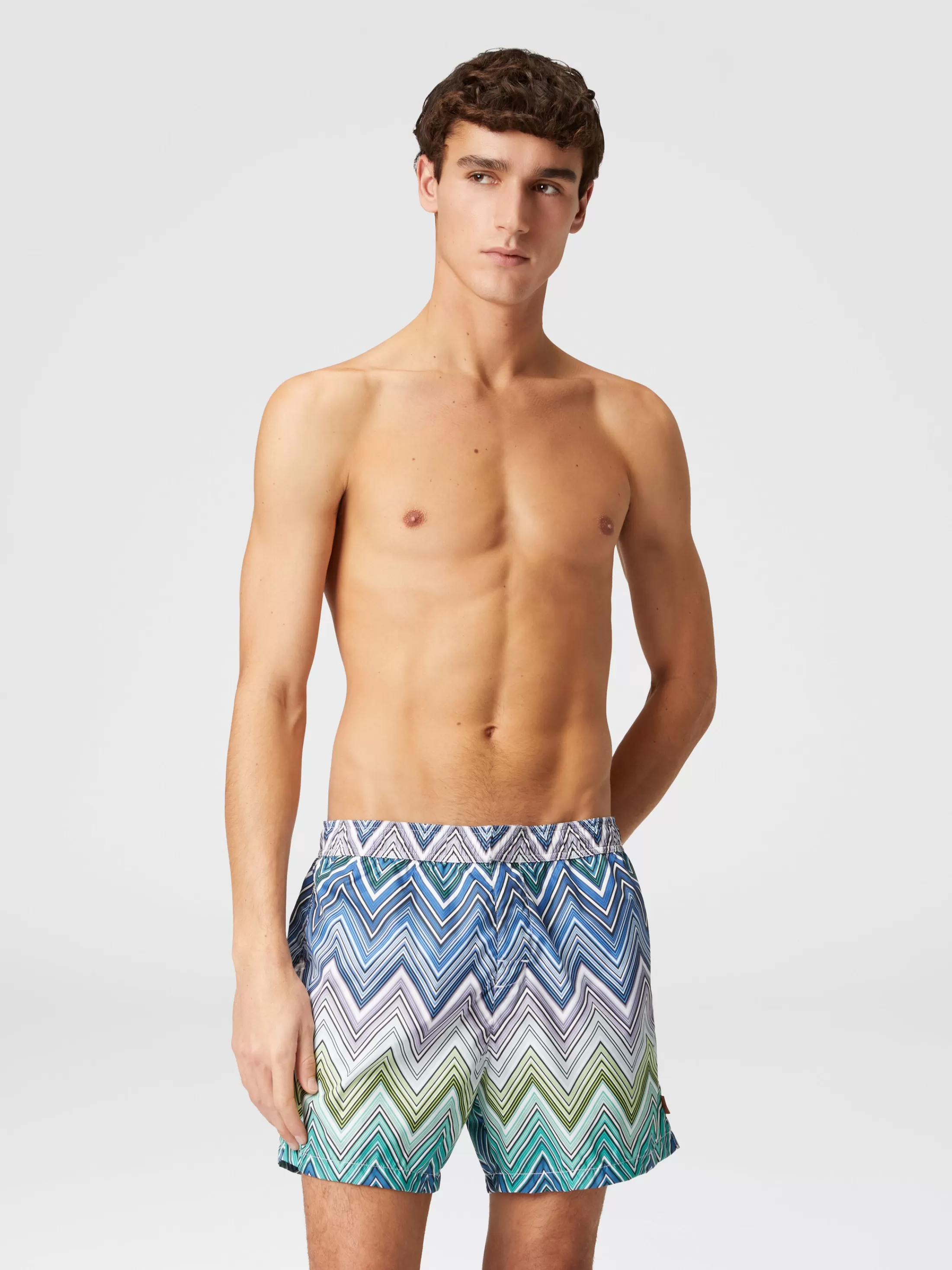 Shop Swimming trunks with large zigzag print Beachwear | Swimming Trunks