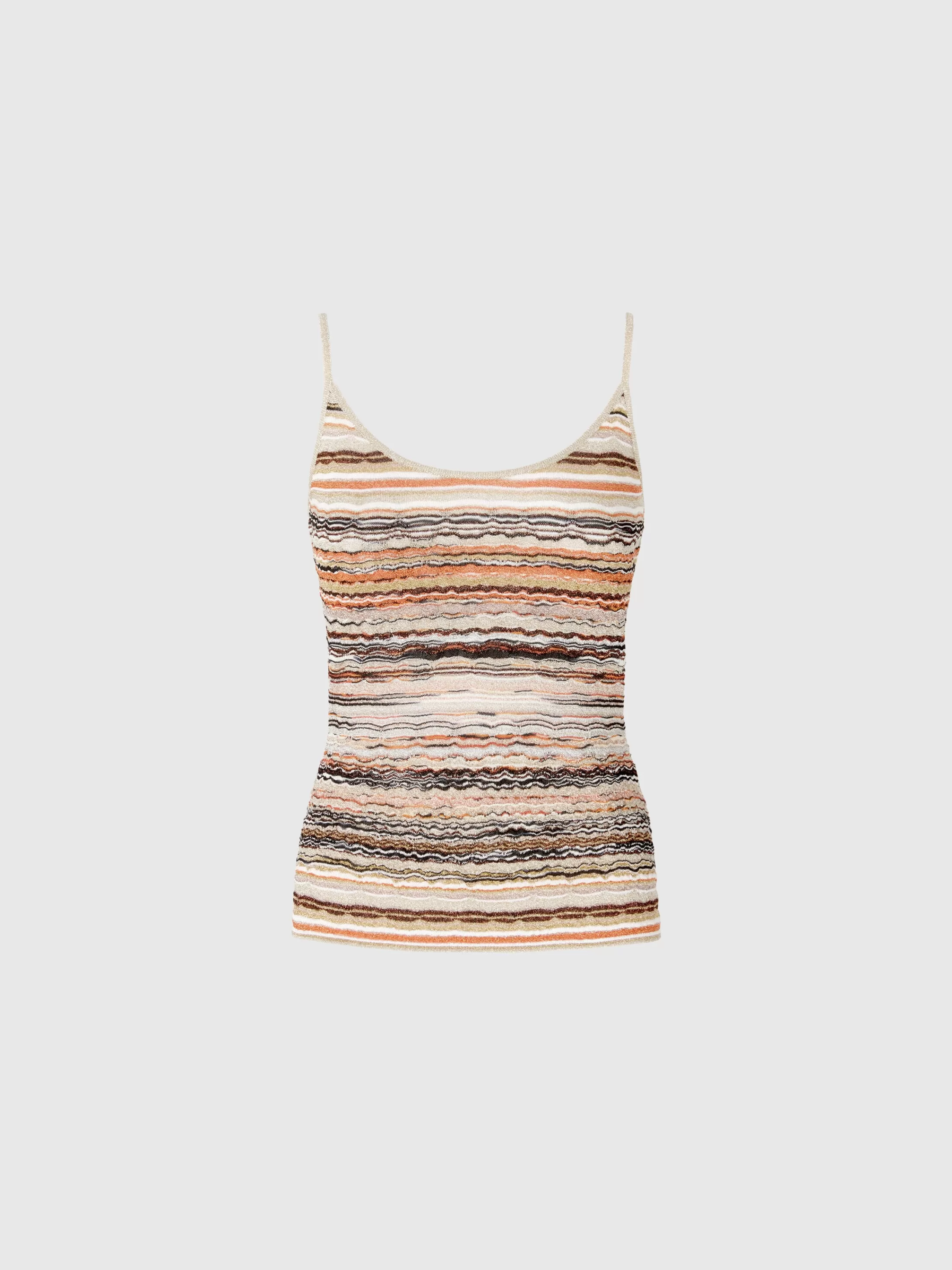 Cheap Tank top in embossed viscose with lamé wave pattern T-Shirts And Tops