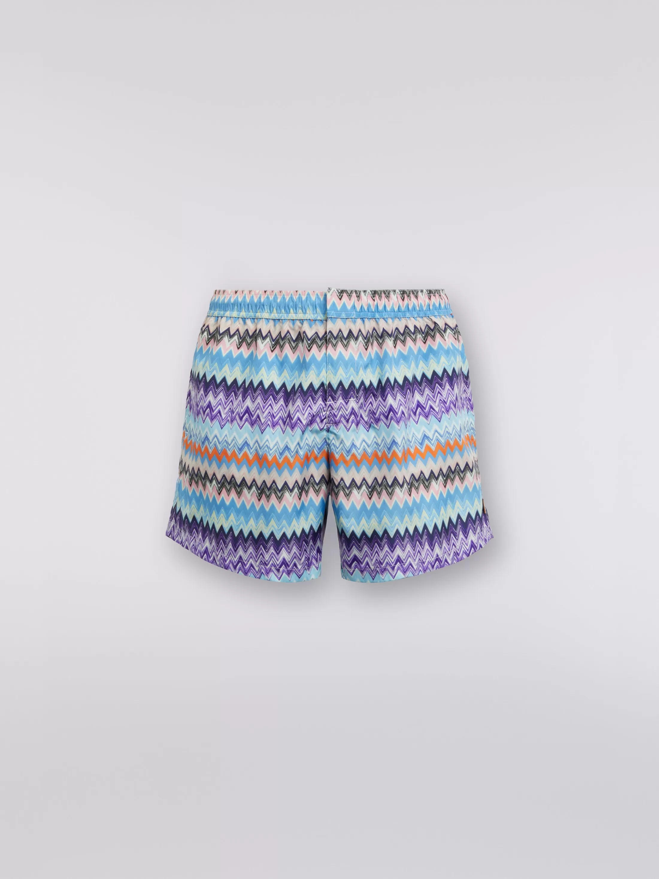 Store Technical fabric swimming trunks with chevron print Beachwear | Swimming Trunks