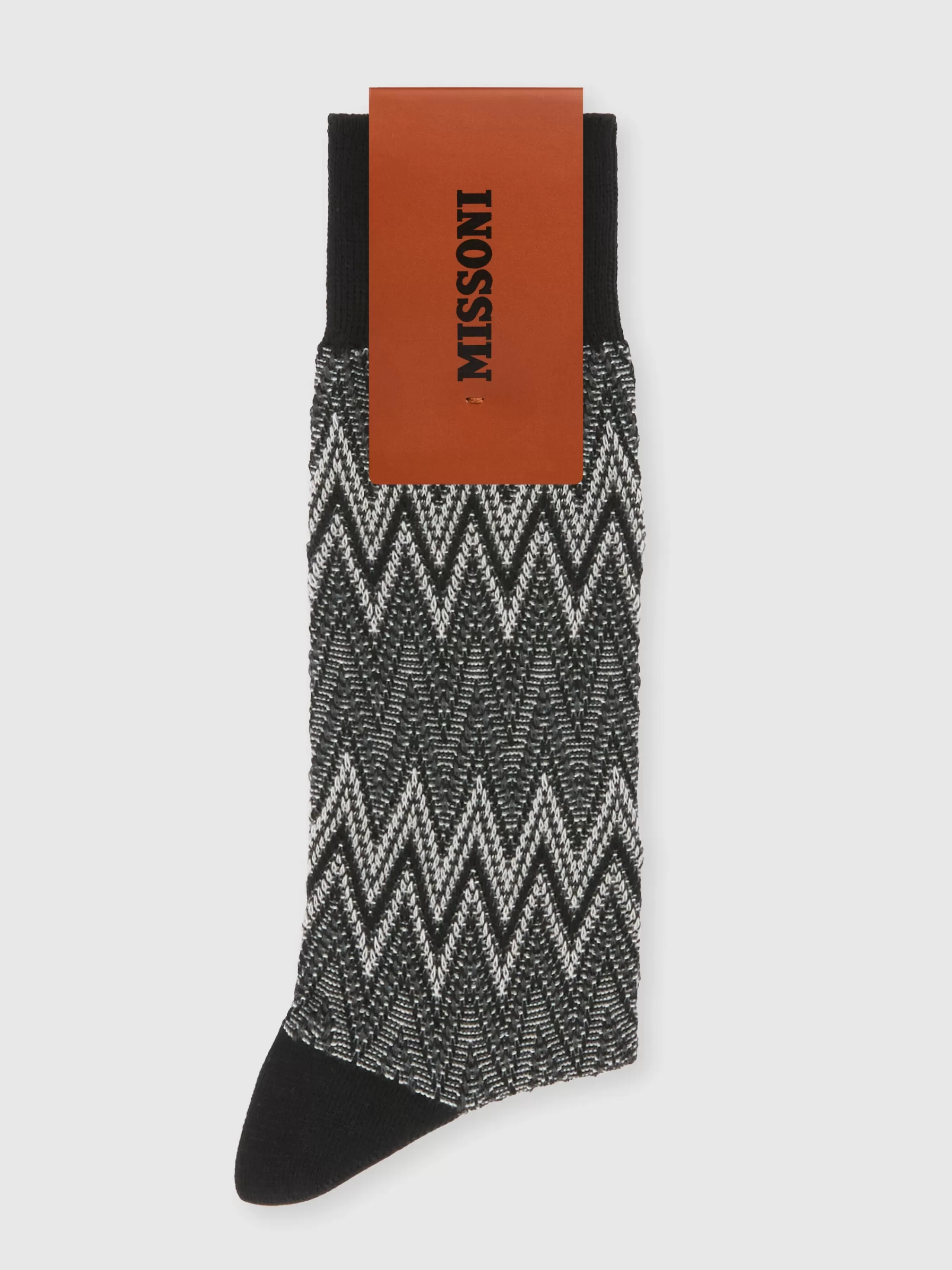 Shop Zig zag cotton blend socks Socks