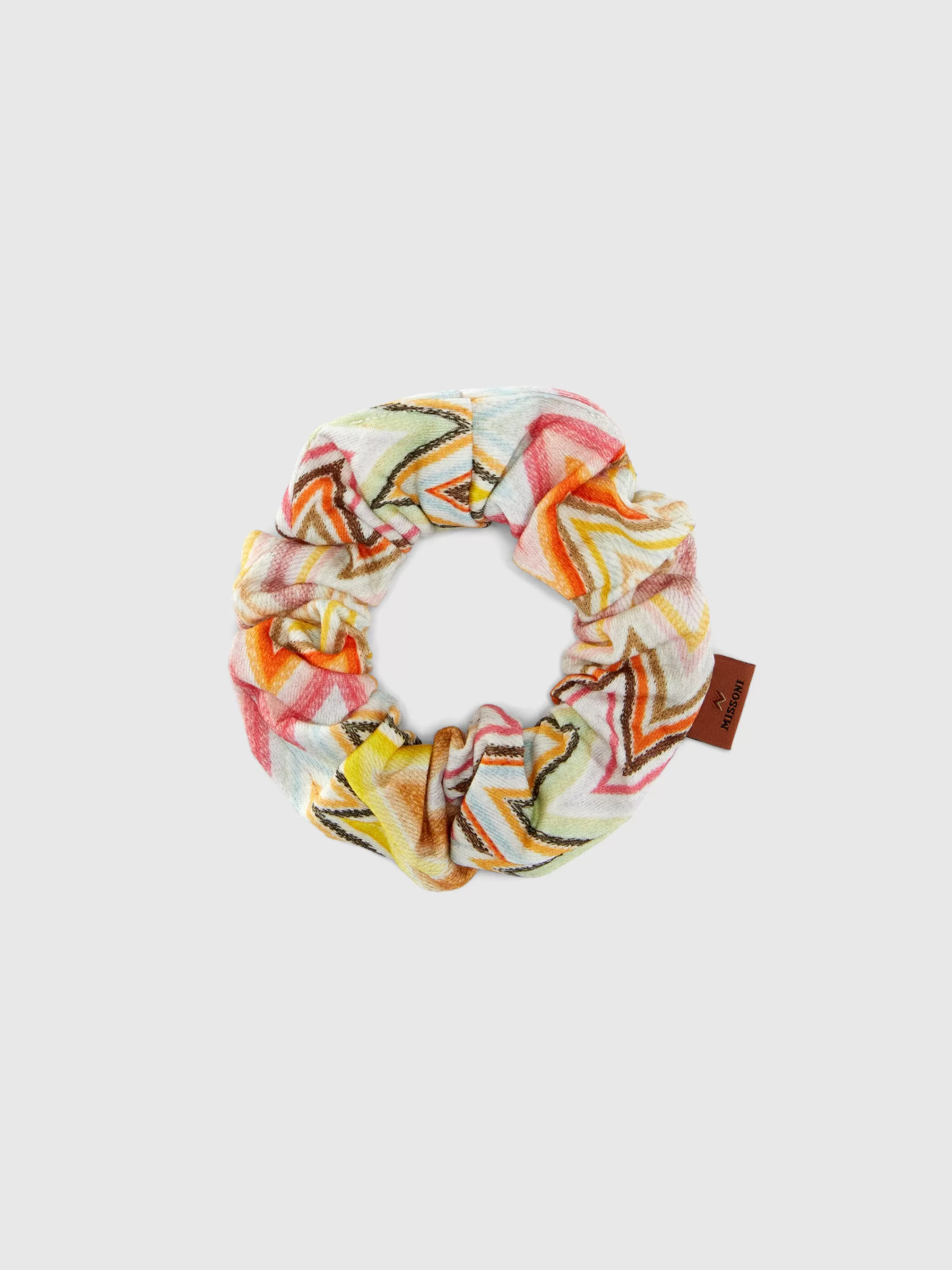 Fashion Zig zag cotton scrunchie with logo label Kids Accessories