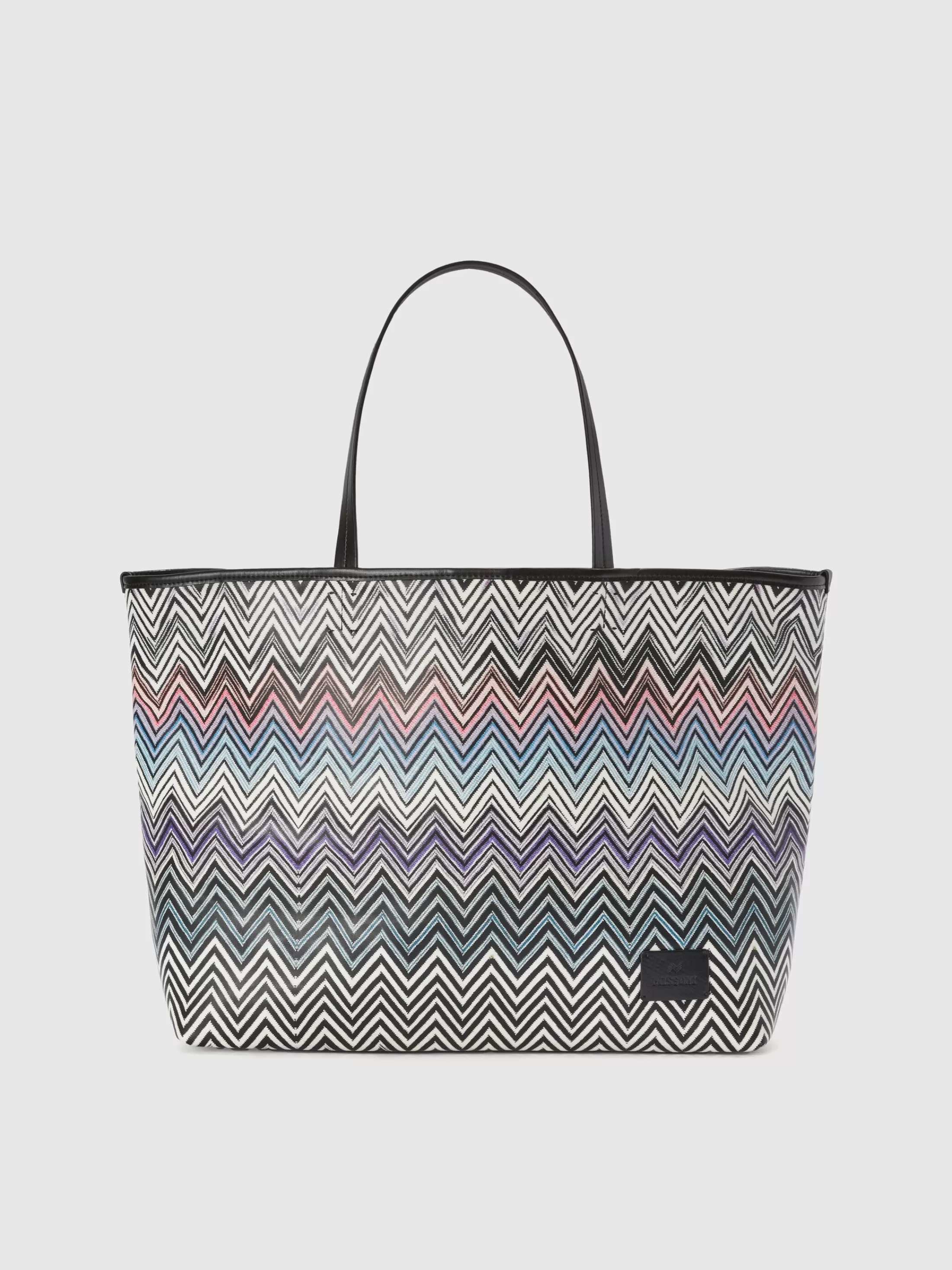 Clearance Zig zag cotton shopper with double handles Bags