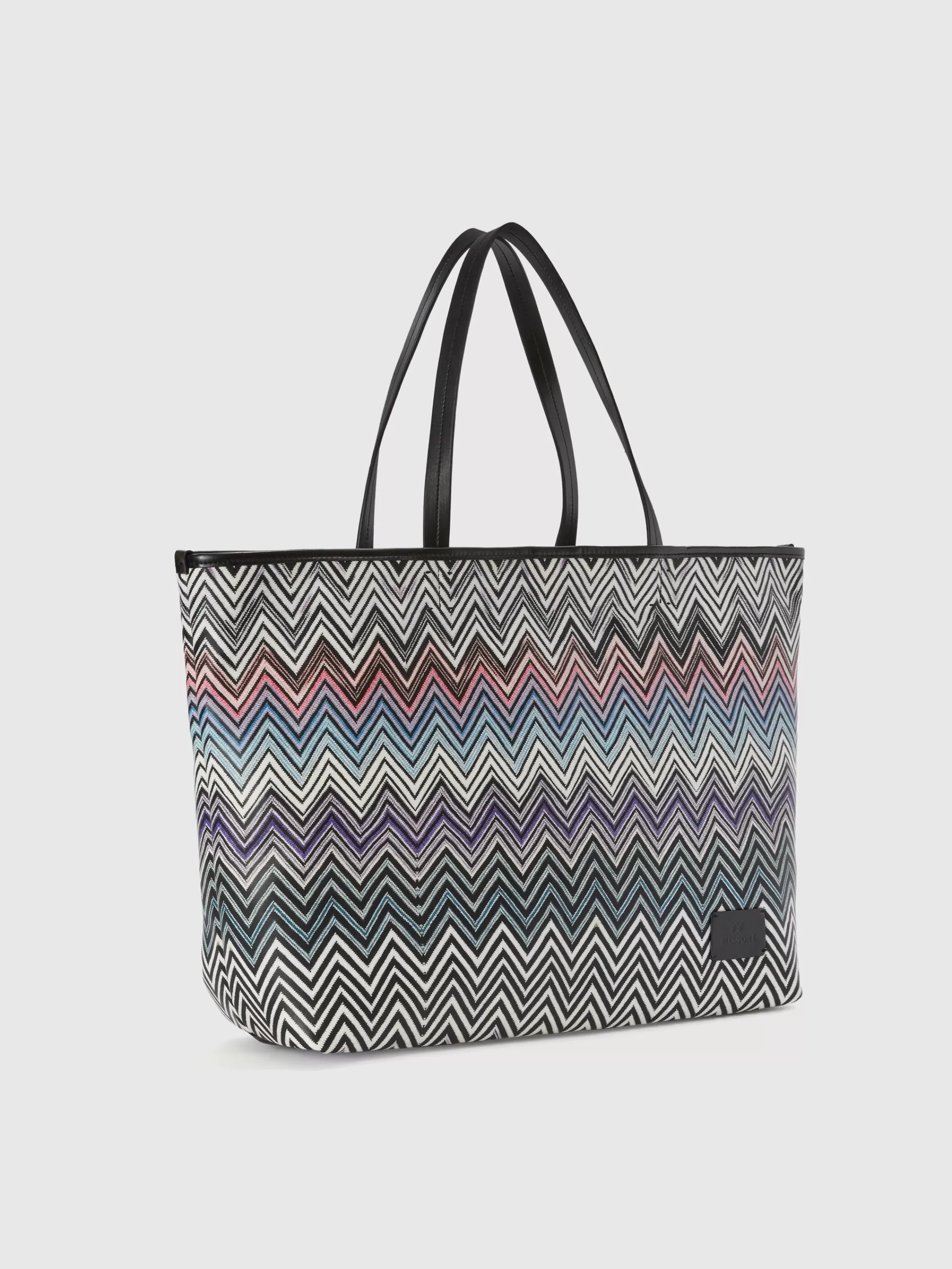 Clearance Zig zag cotton shopper with double handles Bags