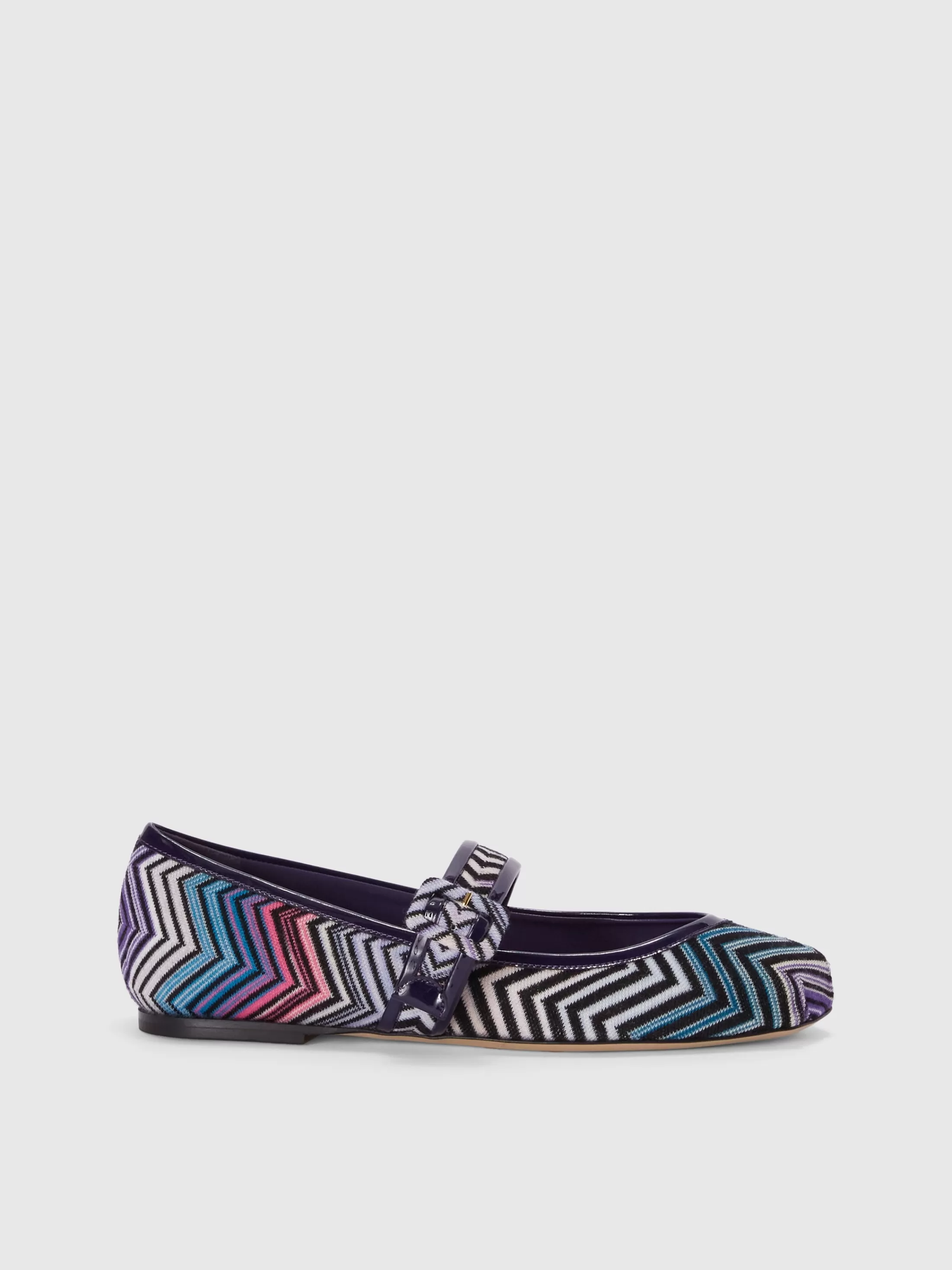 Cheap Zig zag fabric ballet flats with strap Shoes