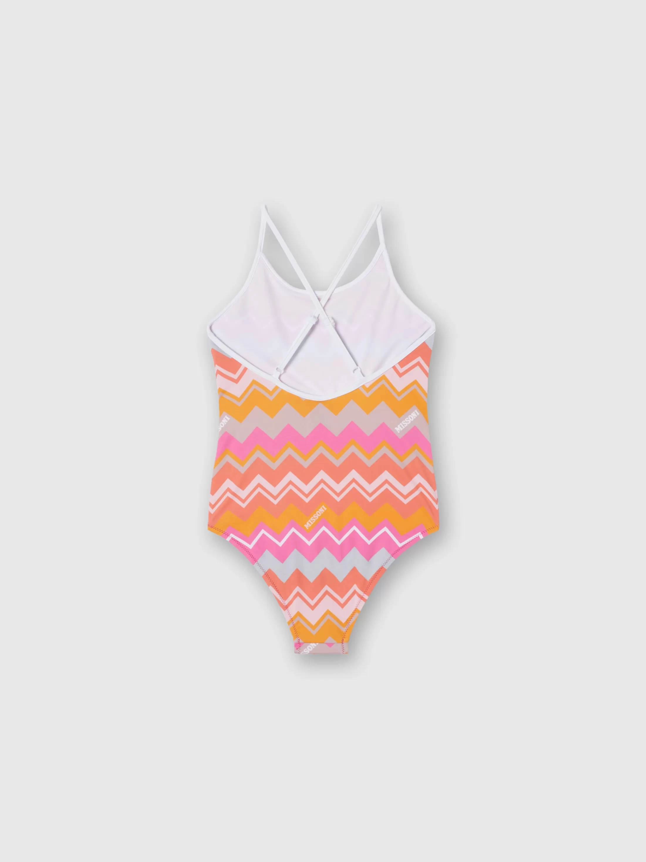 Fashion Zig zag print one-piece swimsuit with logo Kids Clothing