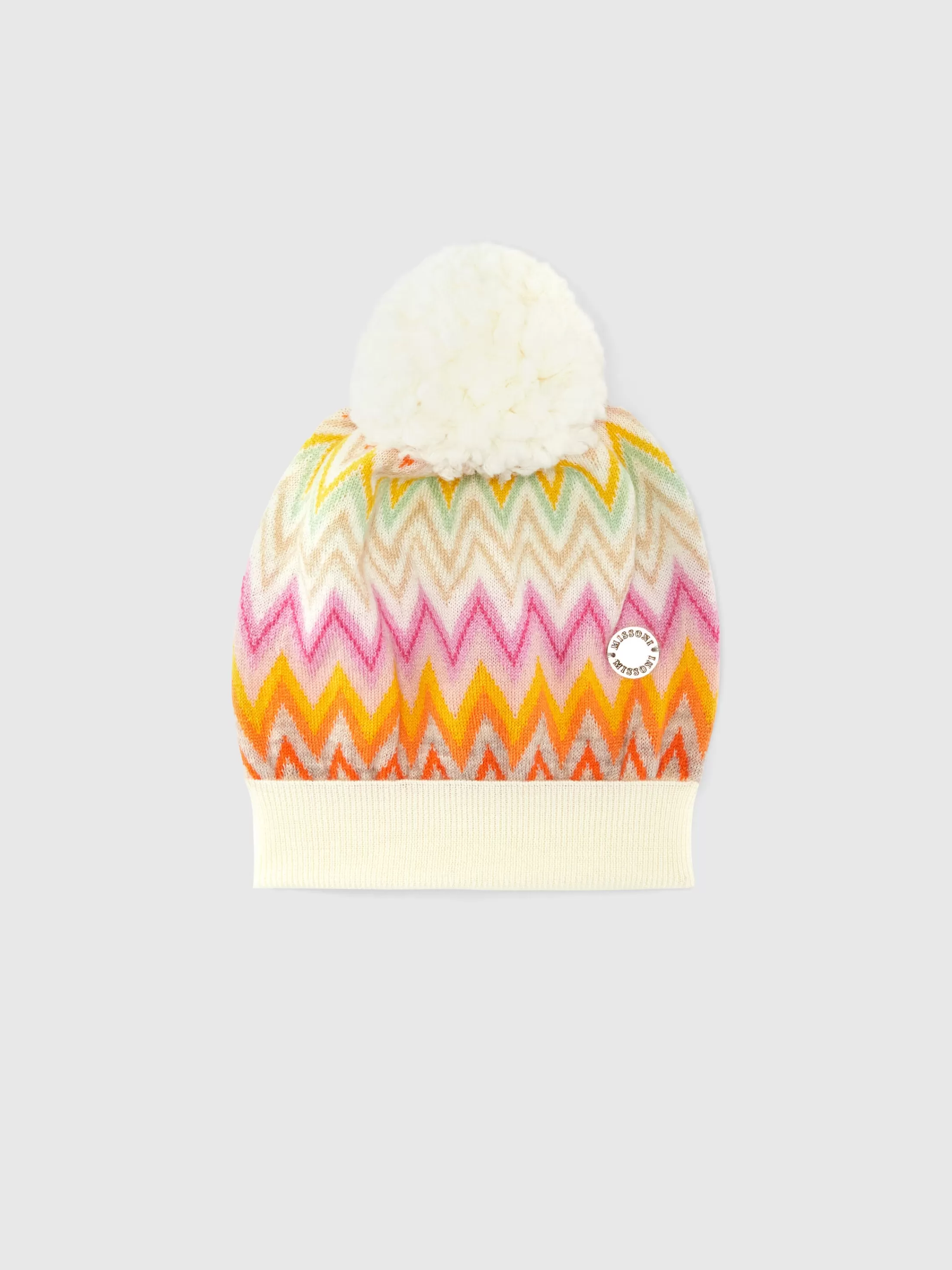 Cheap Zig zag wool hat with pom pom Kids Accessories